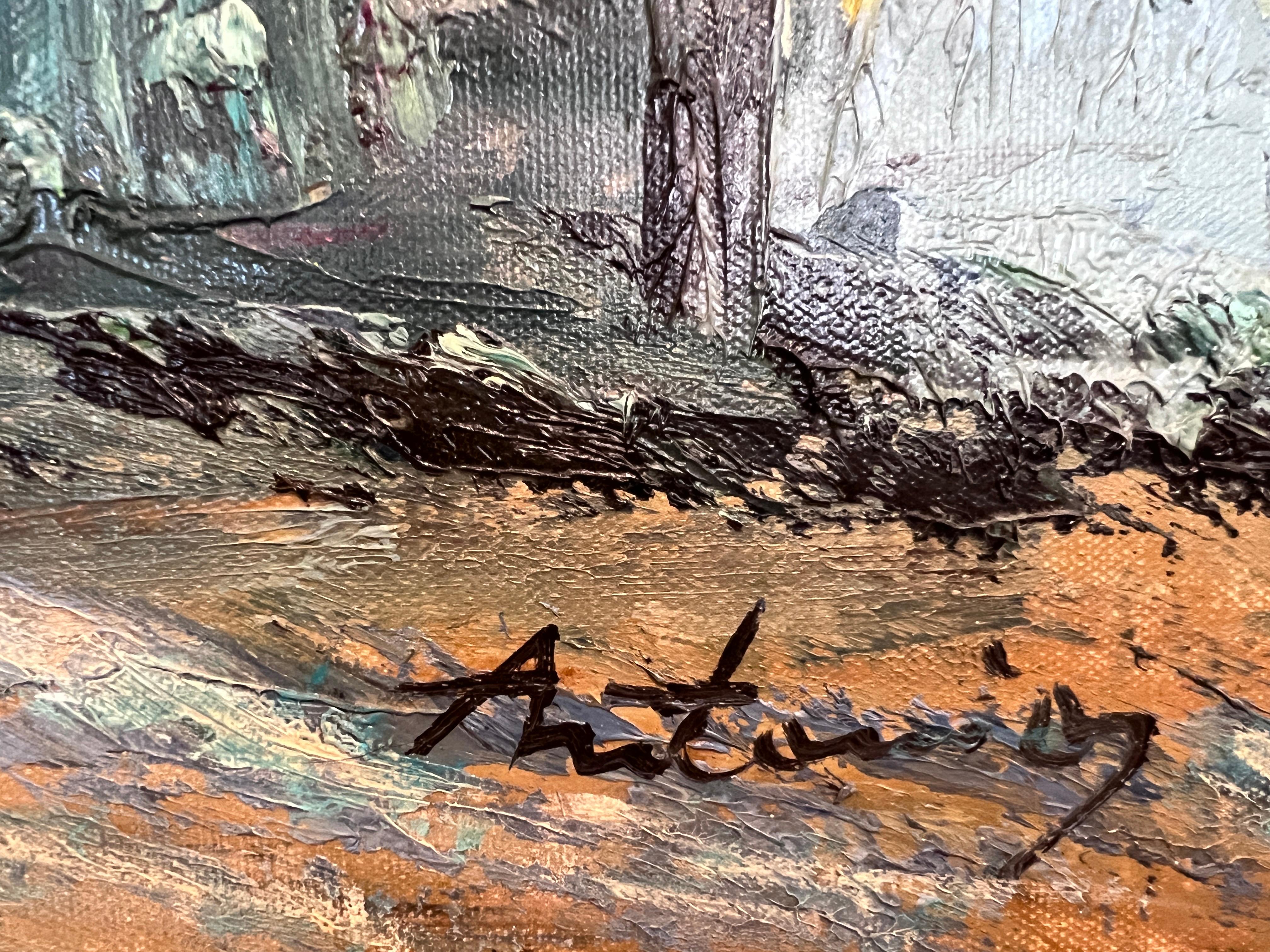 Antoniou Signiertes Original-Ölgemälde, Meereslandschaft, Küstenszene, gerahmte Vintage-Kunst im Angebot 3