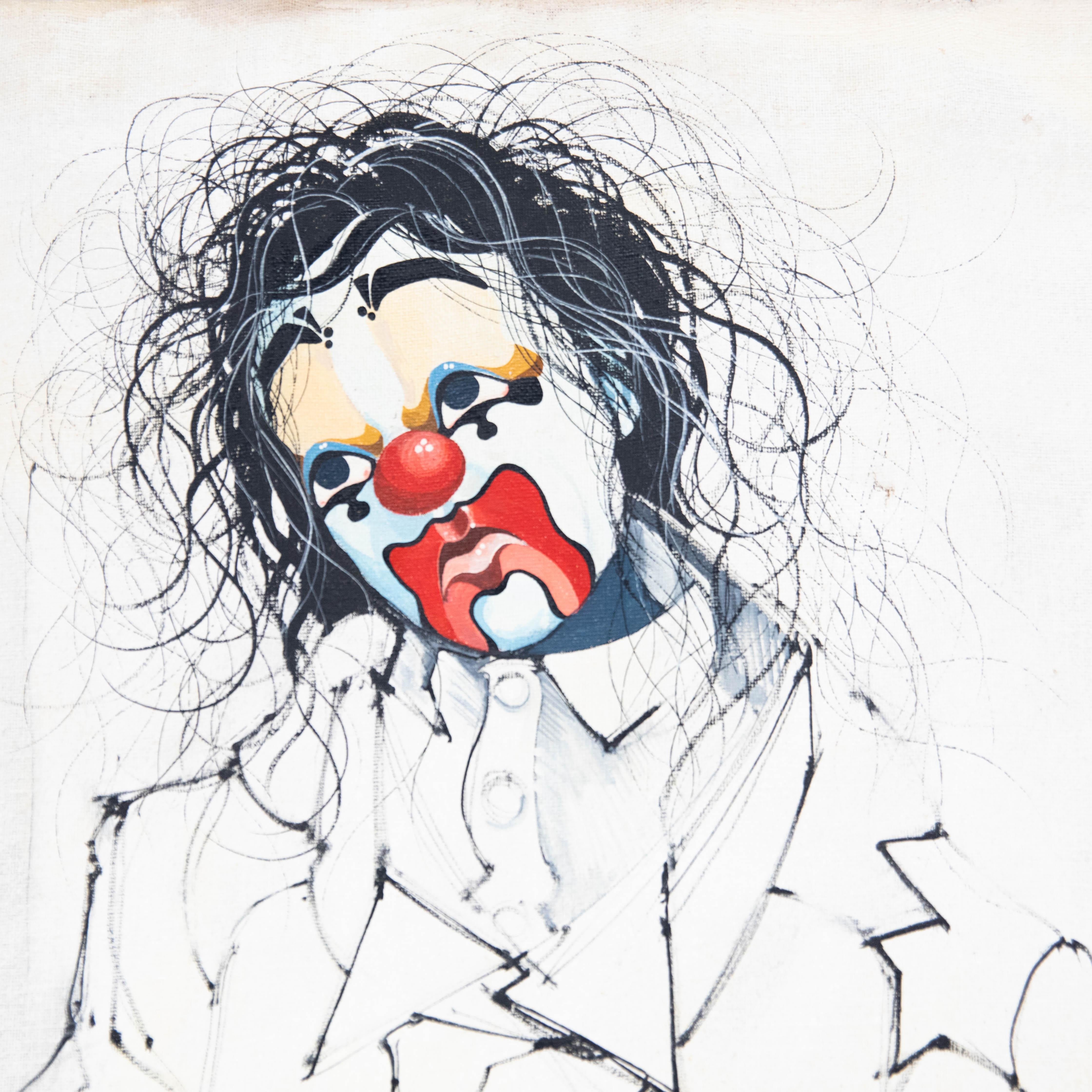 Antony Litri - 20th Century Oil, Portrait of a Clown For Sale 1