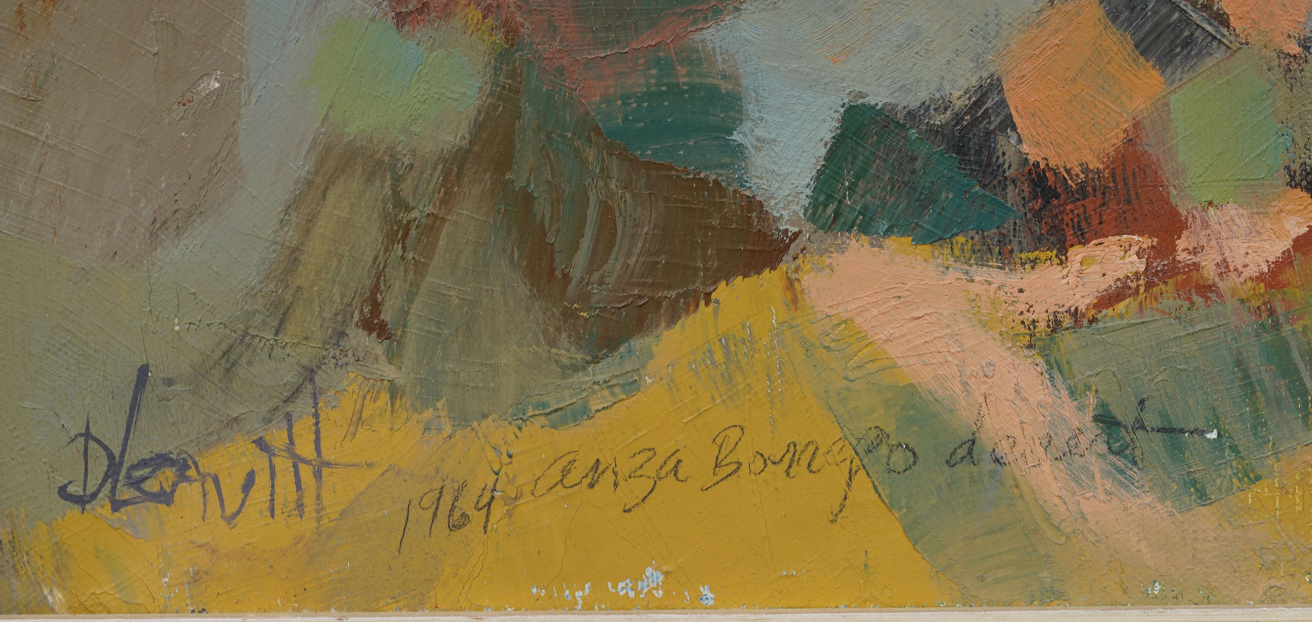 Anza-Borrego Desert California Modernist Large Landscape Framed Oil Painting For Sale 5