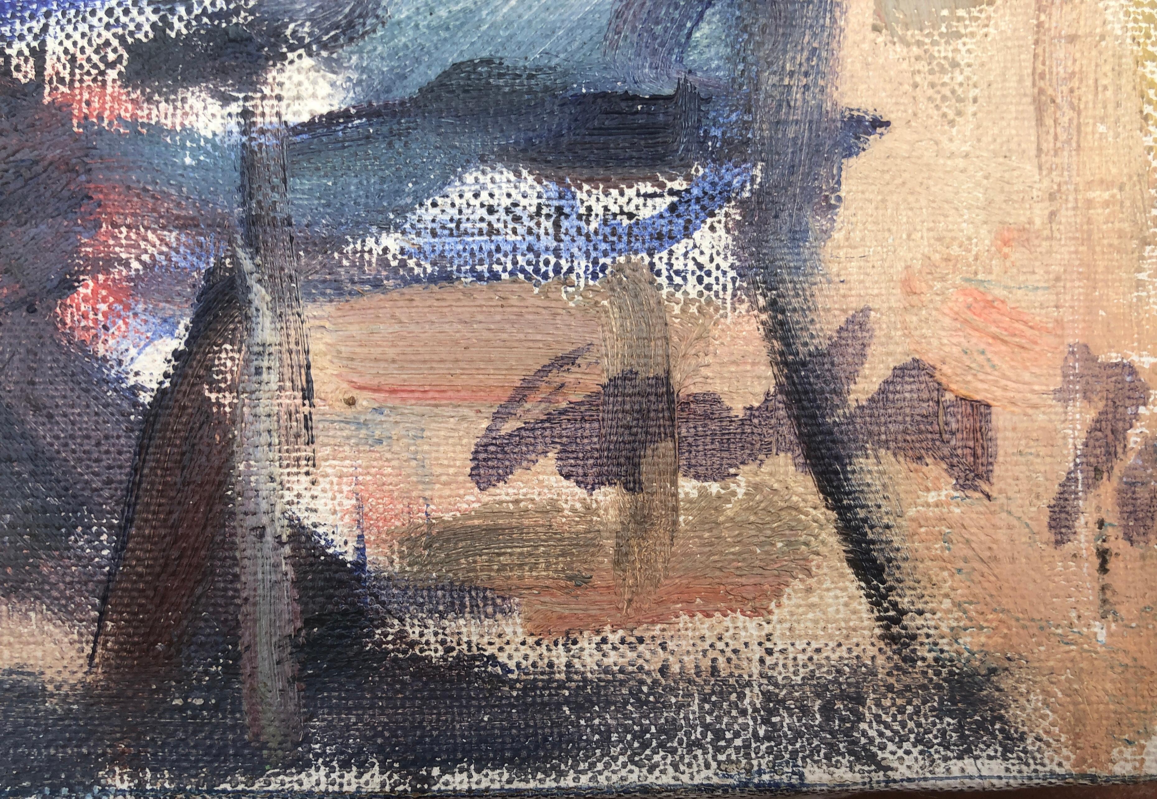 peritif auf der Terrasse der Bar, spanisches Gemälde in Öl auf Leinwand – Painting von Unknown