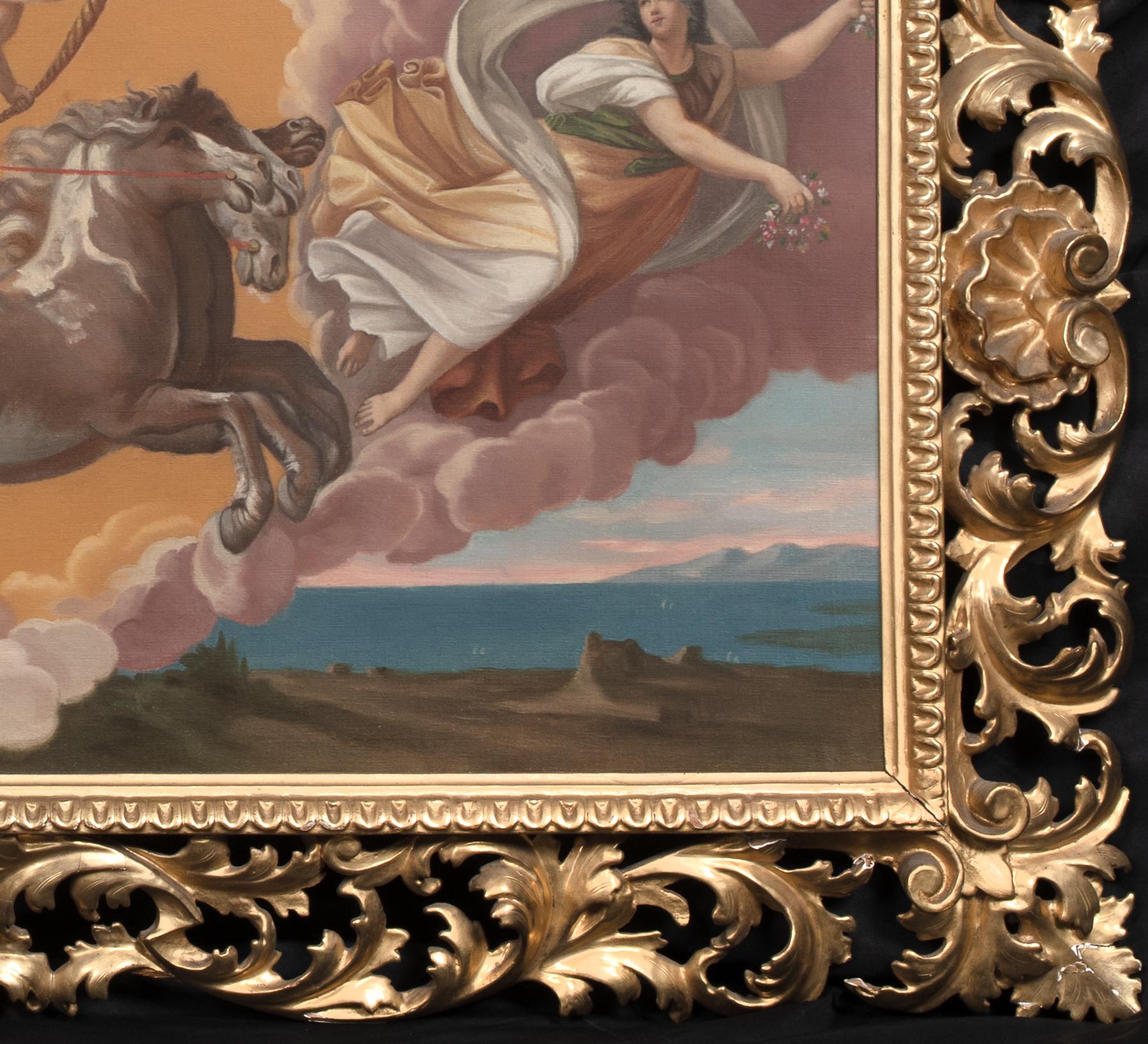 The Triumph Of Aurora, 19th Century

after GUIDO RENI (1575-1642)

Large 19th Century Italian scene of the Triumph Of Aurora, oil on canvas. Large classical scene of Aurora Goddess of Dawn leading the chariot of Apollo and bringing light to the