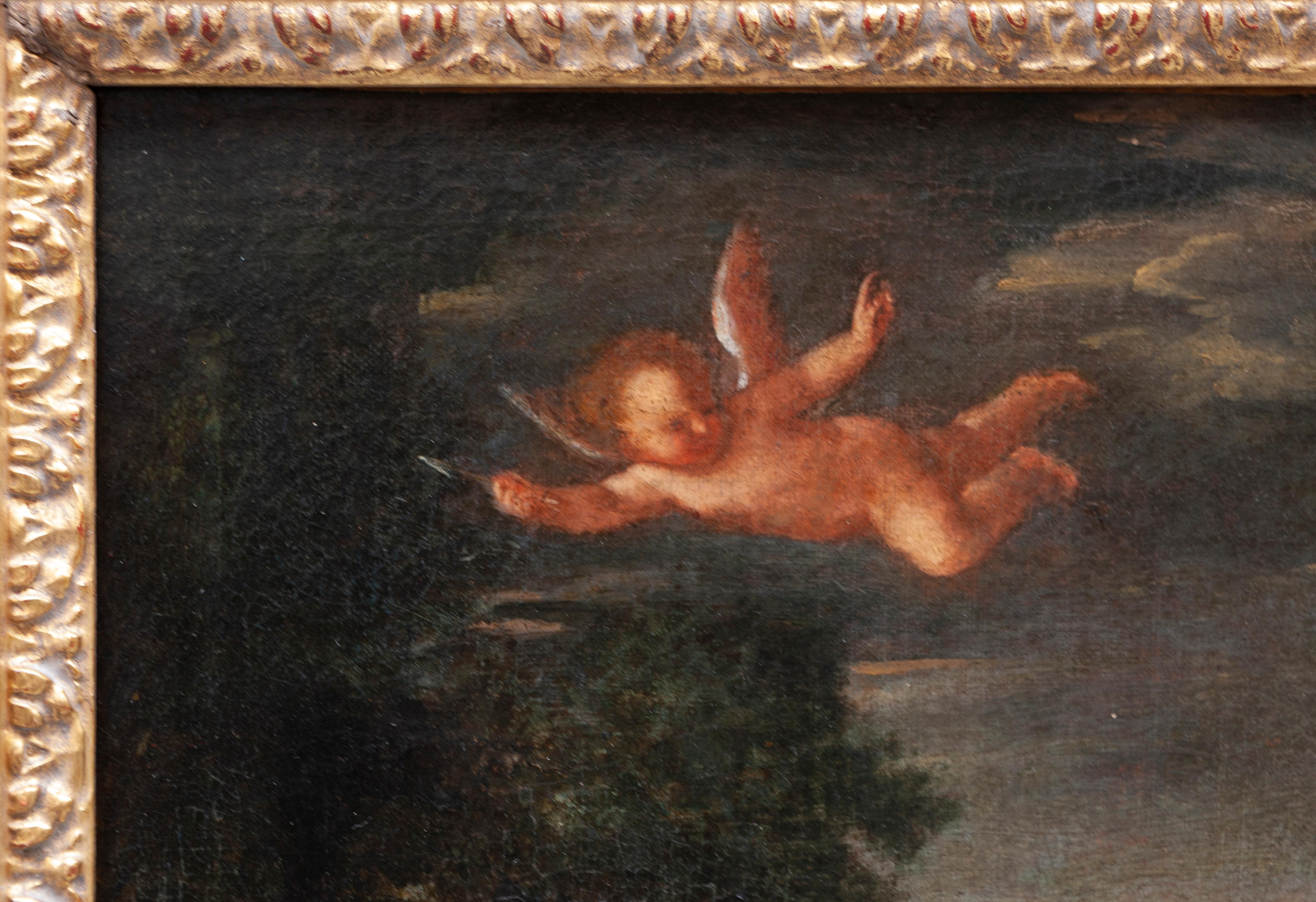 Apollo und Daphne

Im 17. Jahrhundert tätiger Künstler
Öl auf Leinwand in vergoldetem Rahmen
Größe:  37x86 cm (48x95,5 cm mit Rahmen)