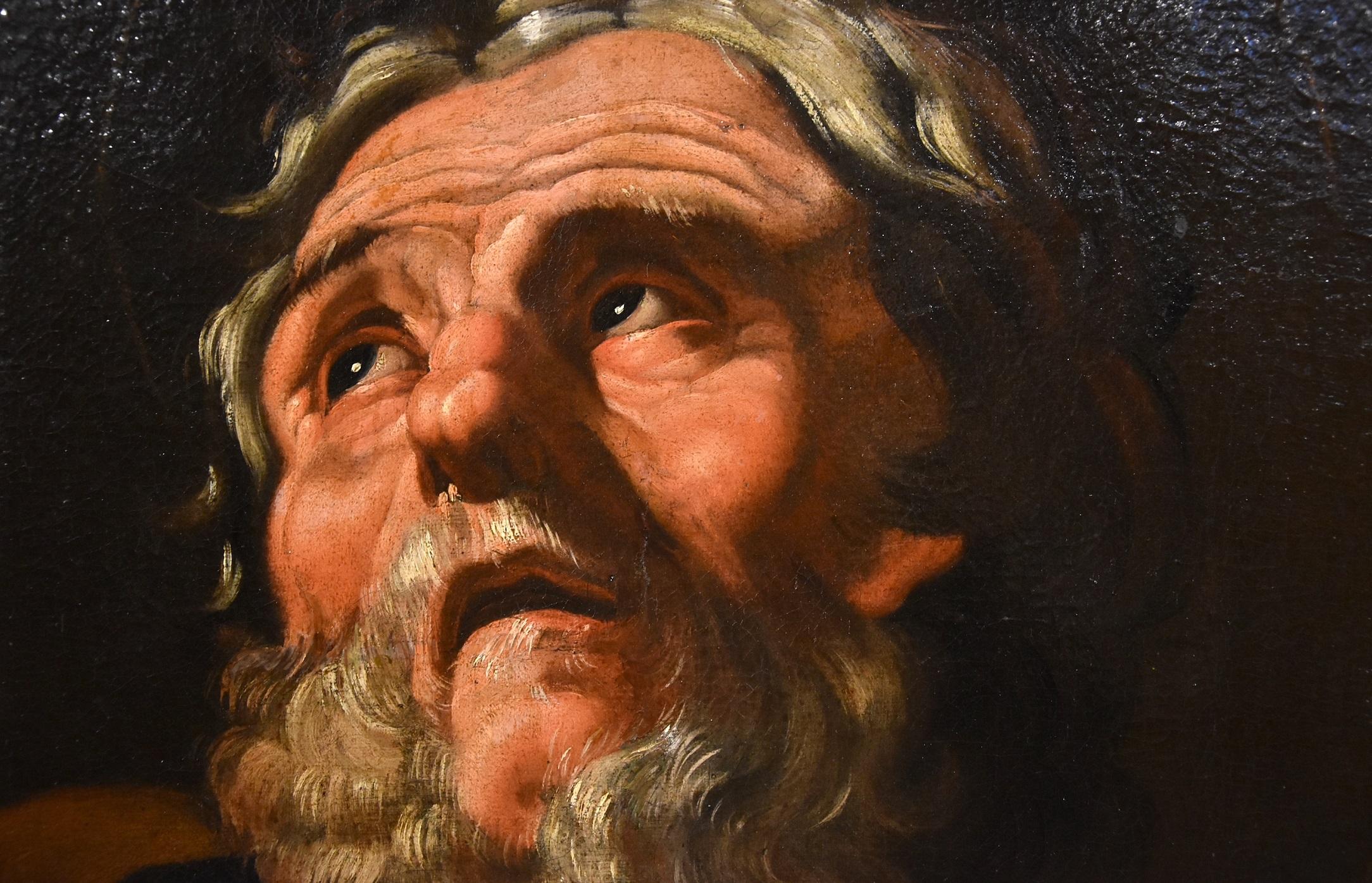Apostle Peter Roman school Paint Oil on canvas Old master 17th Century Italian 2