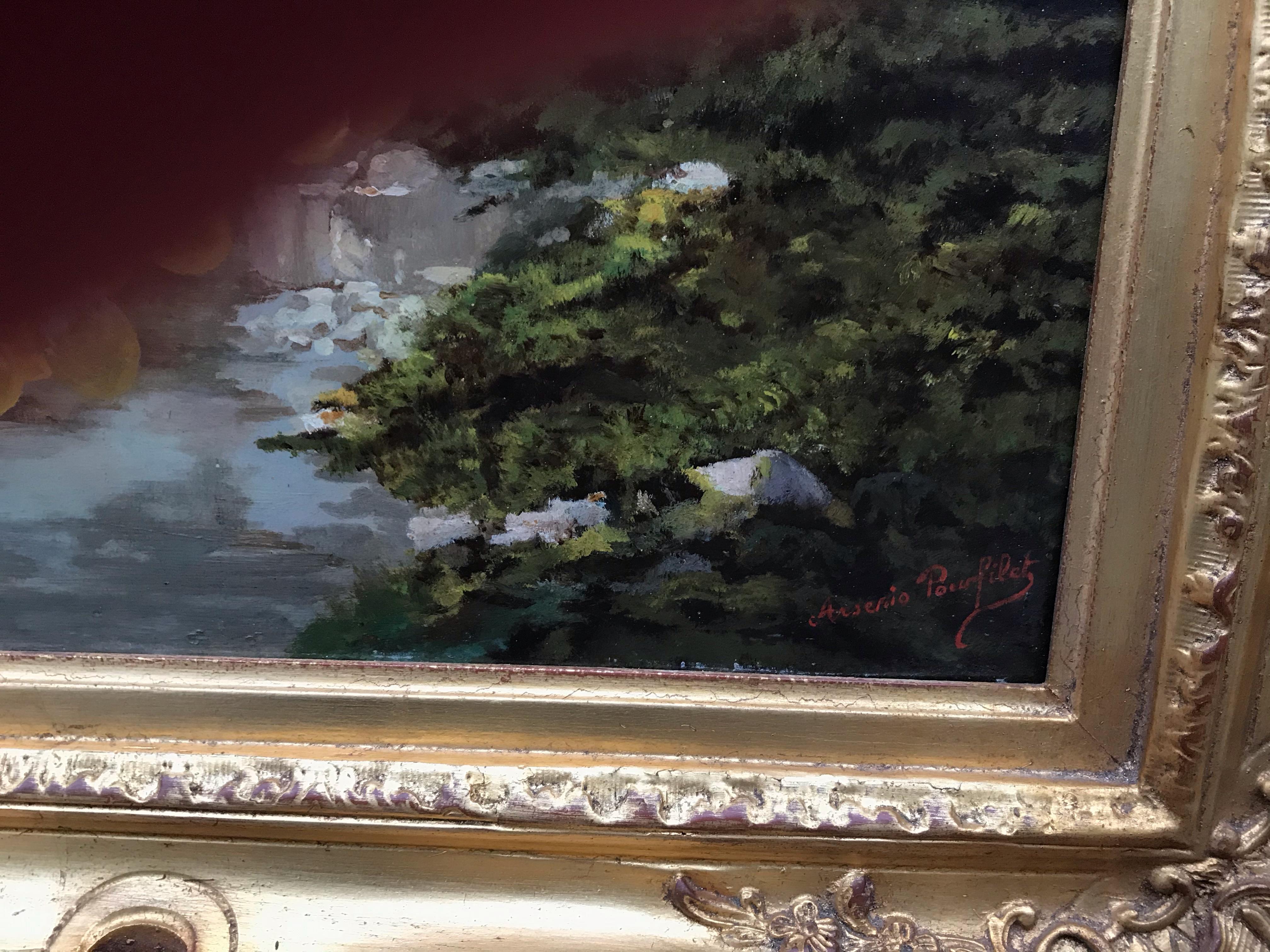 A.POURFILET - Original Painting Early 20th Century For Sale 2