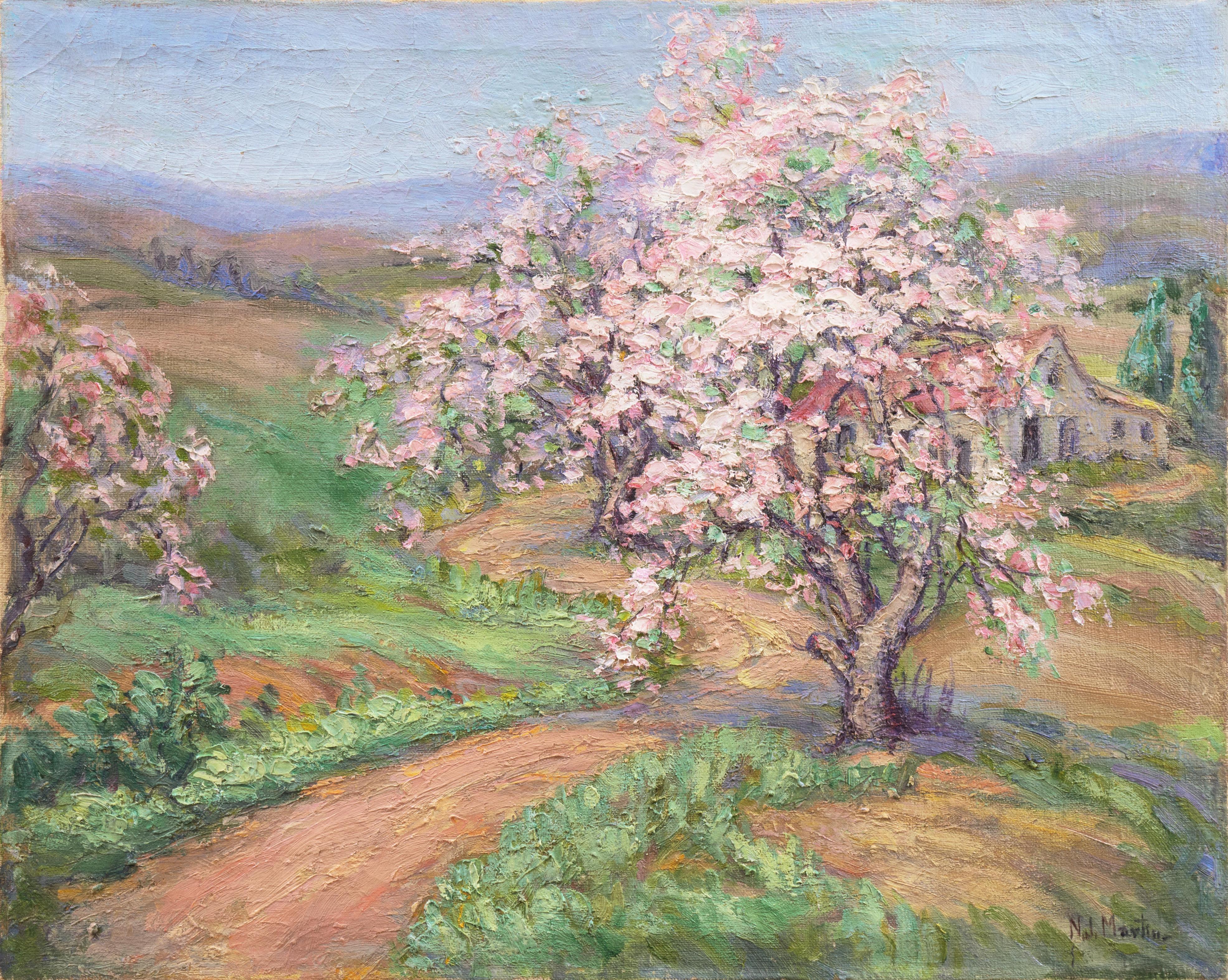 Unknown Landscape Painting - Apple Blossoms