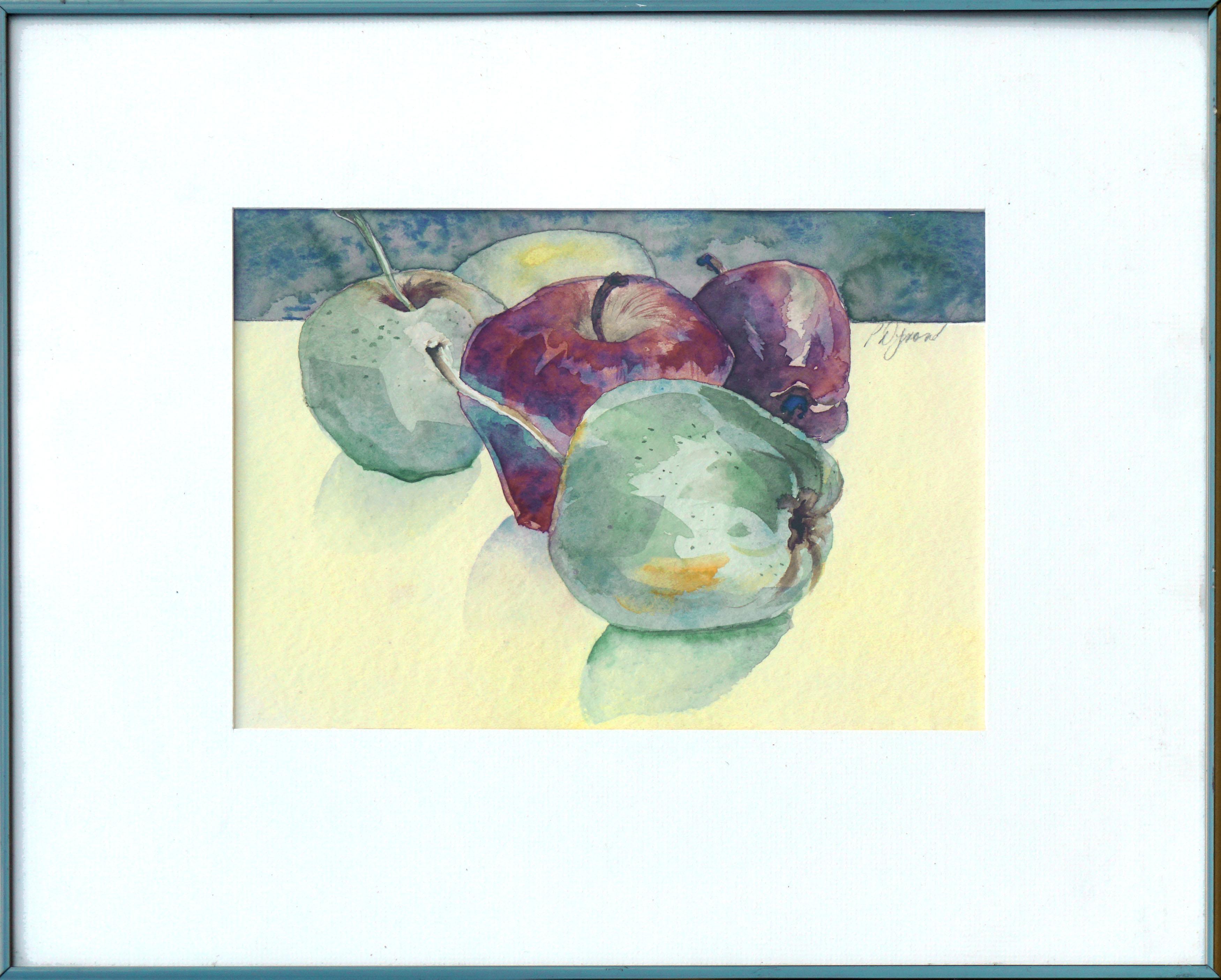 Unknown Still-Life – Stillleben aus grünem und rotem Apfel
