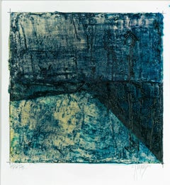 "Puntos de Arco" - Escultura Expresionista Abstracta Tinte Añil sobre Resina Acrílica