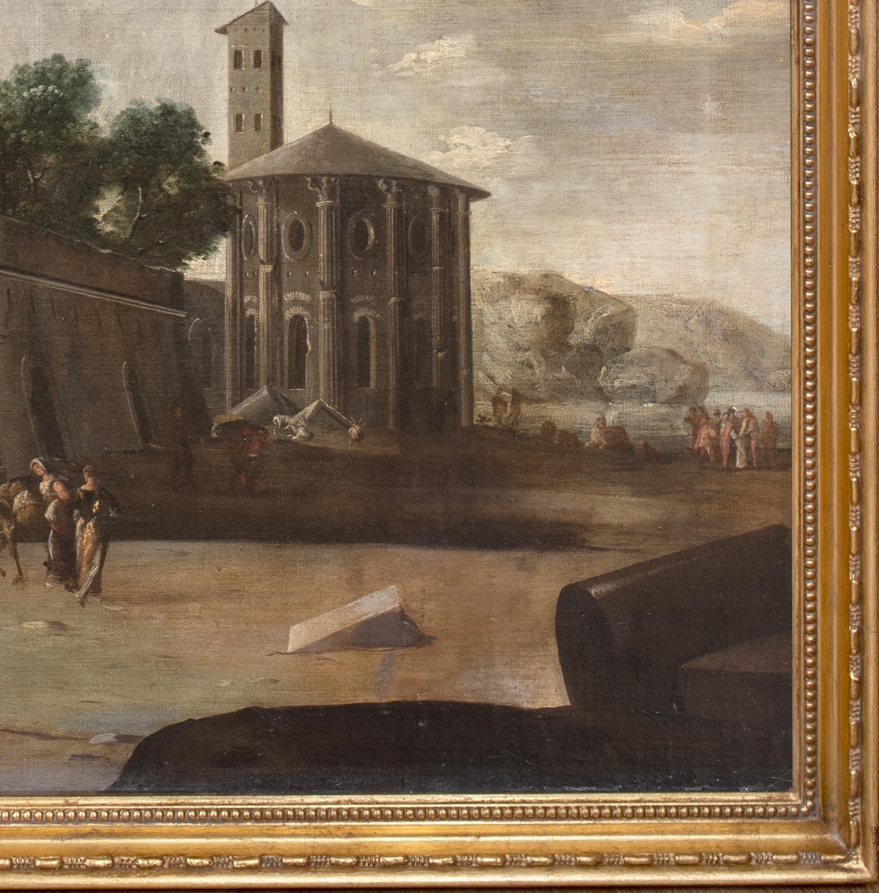 Capriccio architettonico di Roma antica, XVII secolo

scuola di Viviano Codazzi (1604-1670)

Veduta di un Capriccio architettonico con figure all'esterno di un tempio romano, olio su tela. Eccellente qualità e condizione circa 1650 ampia veduta