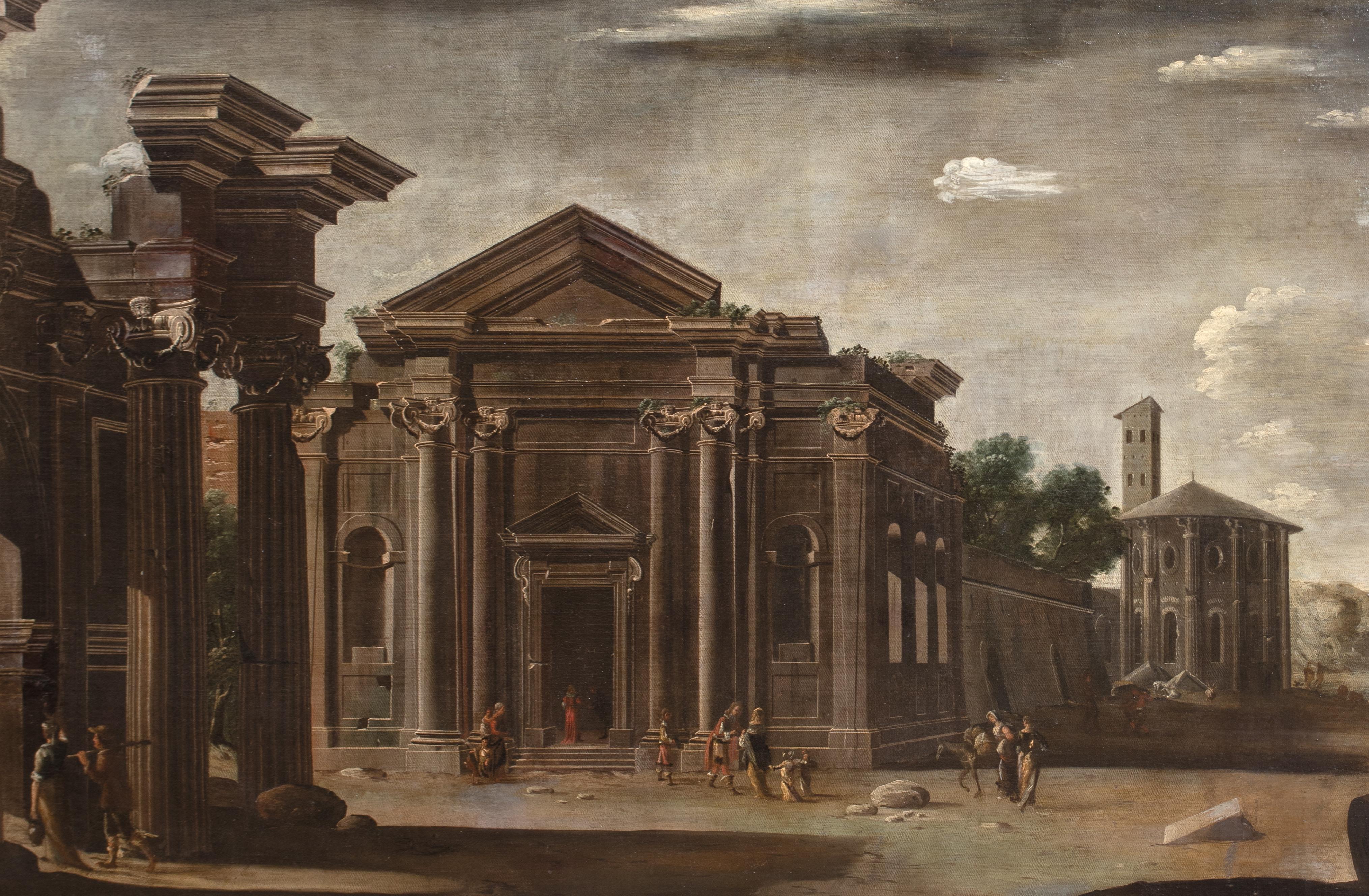 Capriccio architettonico di Roma antica, XVII secolo Viviano Codazzi in vendita 1