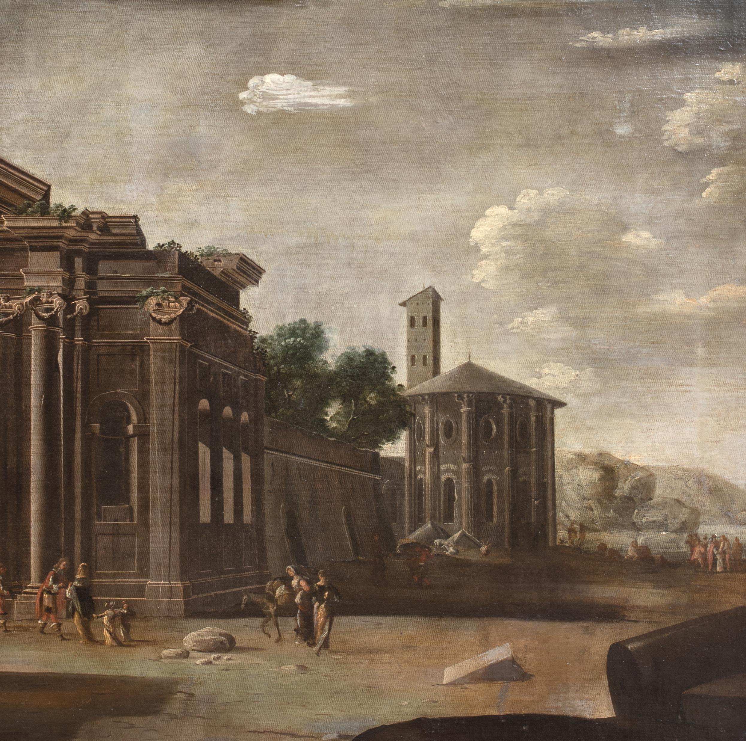 Capriccio architettonico di Roma antica, XVII secolo Viviano Codazzi in vendita 3