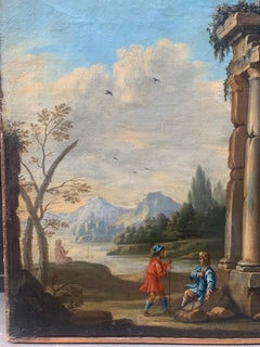 Architectural Capriccio With Roman Ruins : Signed G. Longhi And Dated 1718.
