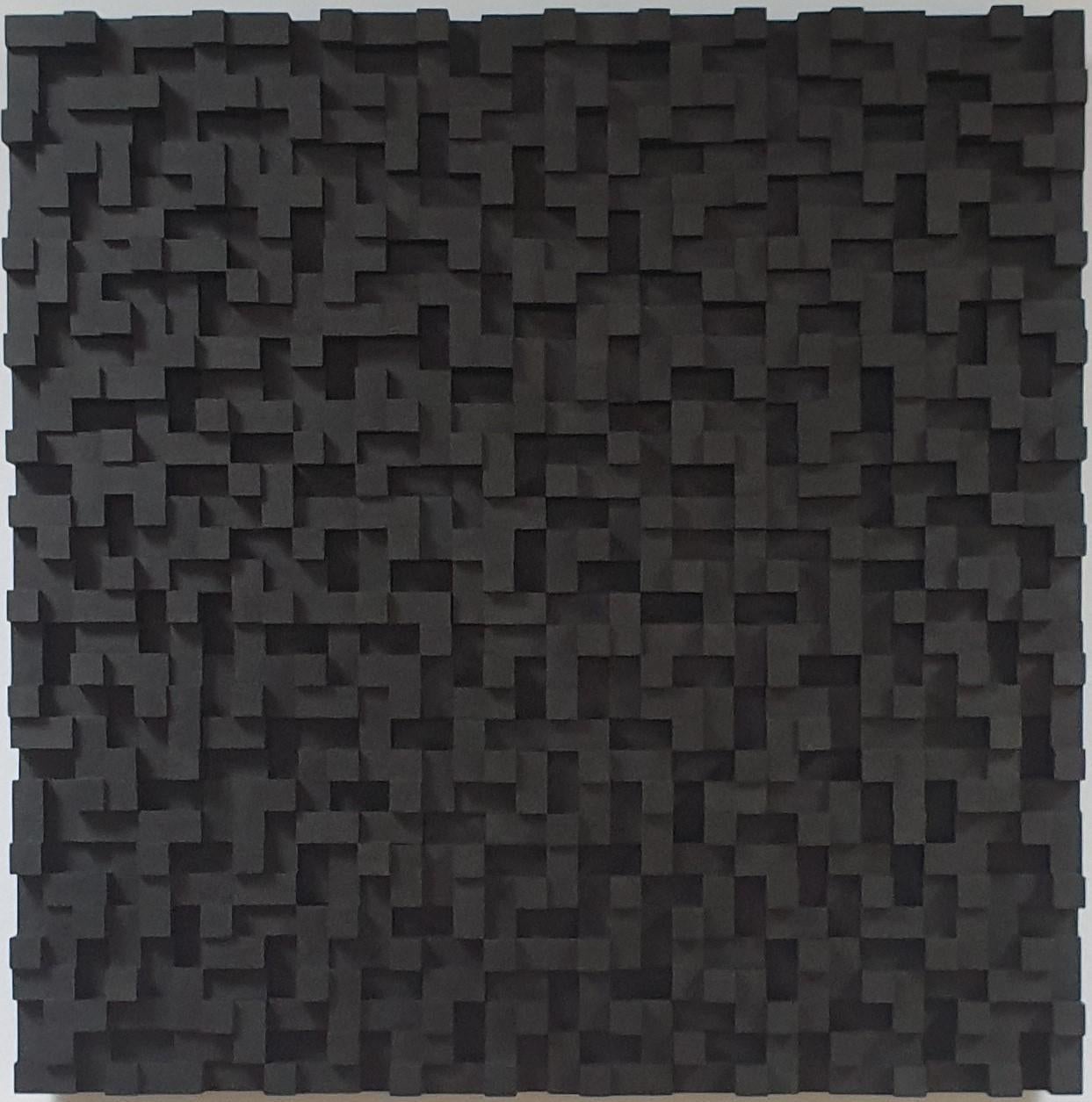 Unknown Abstract Painting - Ardoise IX - geometric contemporary modern painting sculpture relief