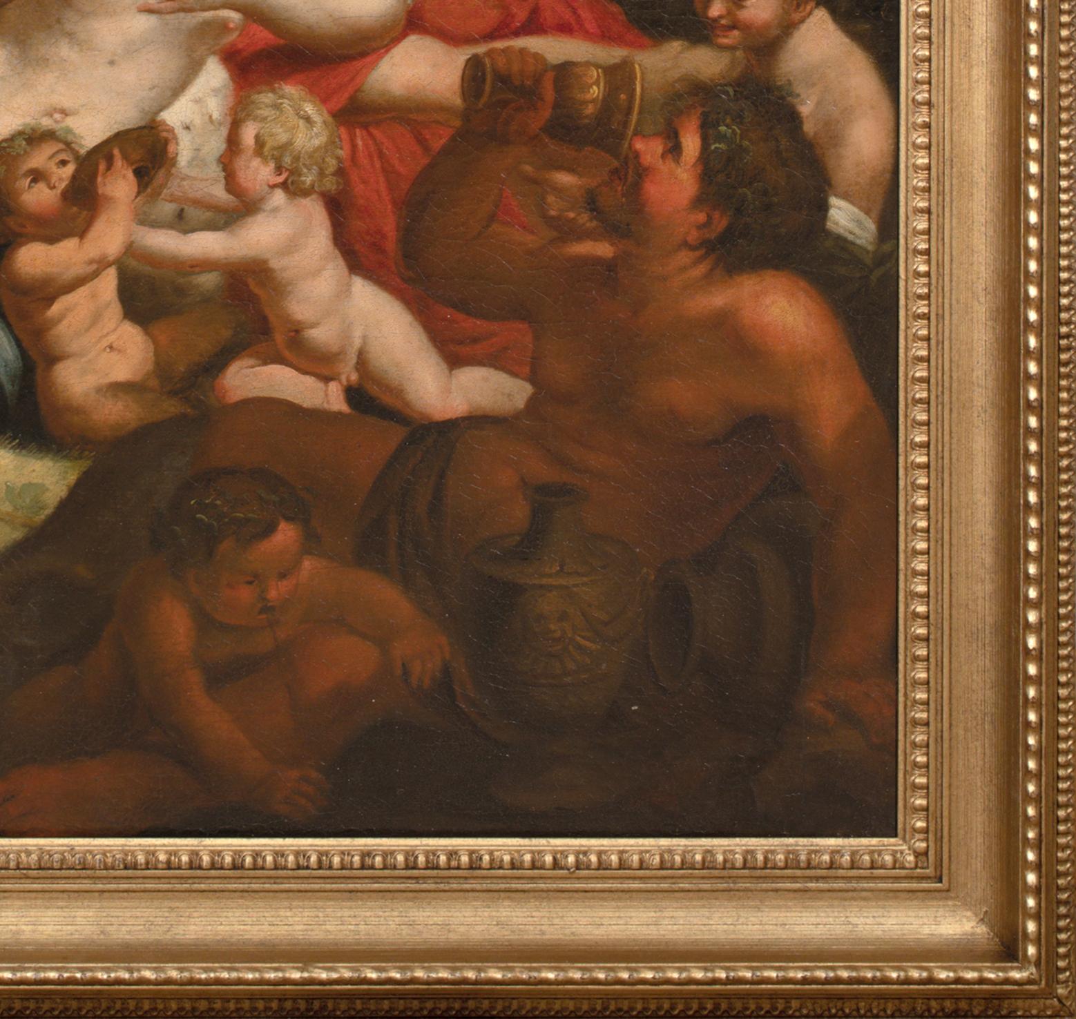 Ariadne und Bacchus, 17. Jahrhundert

Schule von Nicolas Poussin (1594-1665)

Große mythologische Szene des italienischen Altmeisters aus dem 17. Jahrhundert mit Bacchus und Ariadne, Öl auf Leinwand. Hervorragende Qualität und Zustand Szene von