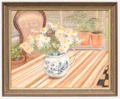 Ariel Crittall - Framed 20th Century Oil, Korean Chrysanthemums