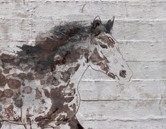 Arizona Horse Farmhouse Rustic Horse Fine Art Hand Embellished Giclee on Canvas