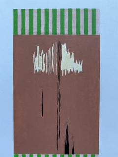 Arlette Martin 1980's French Geometric Abstract Painting, Signed