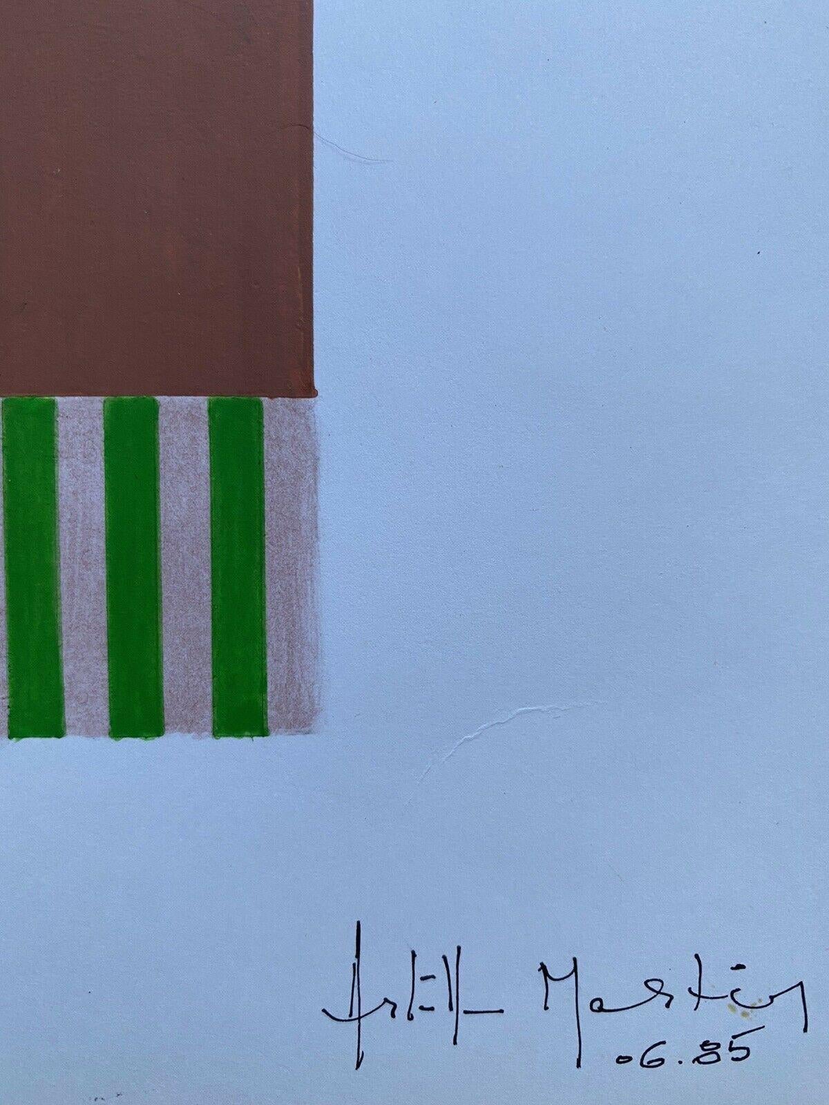 Arlette Martin Peinture abstraite géométrique française des années 1980, signée en vente 1