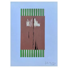 Arlette Martin Peinture abstraite géométrique française des années 1980, signée