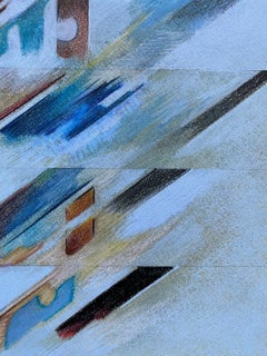 Arlette Martin 'B.1924' 1970's French Geometric Abstract Painting
