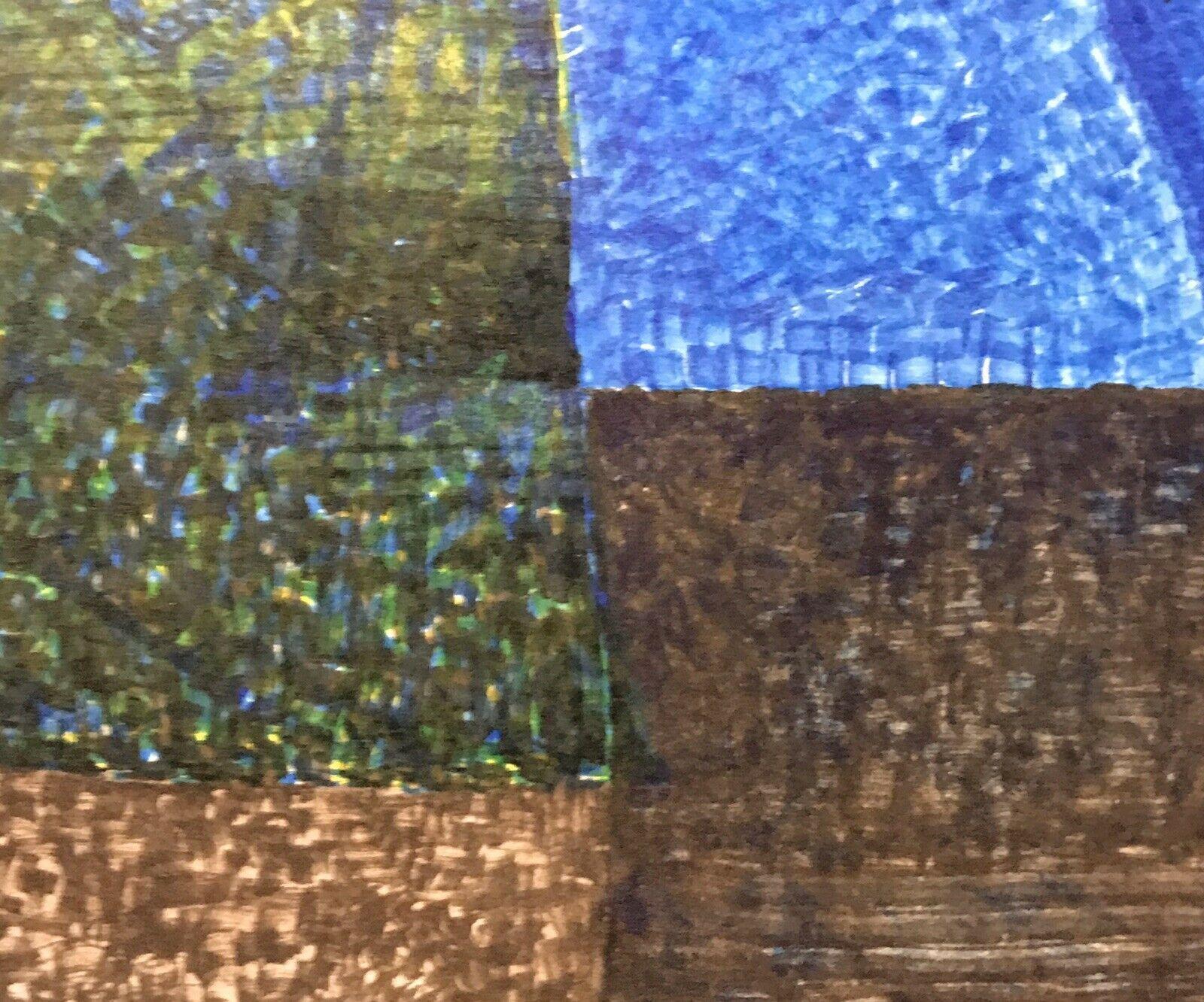 Arlette Martin Peinture abstraite géométrique française, signée - Marron Abstract Painting par Unknown