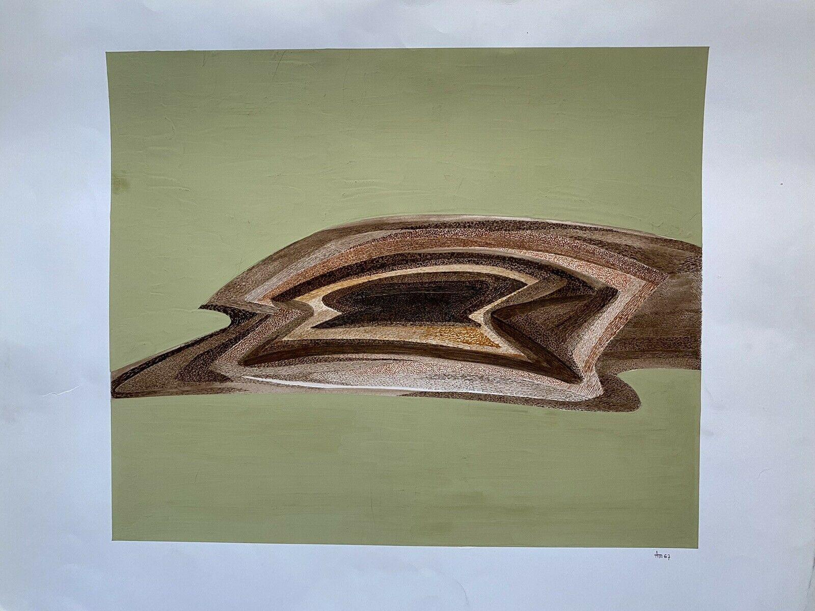 Arlette Martin, peinture abstraite géométrique française, années 1960 - Painting de Unknown