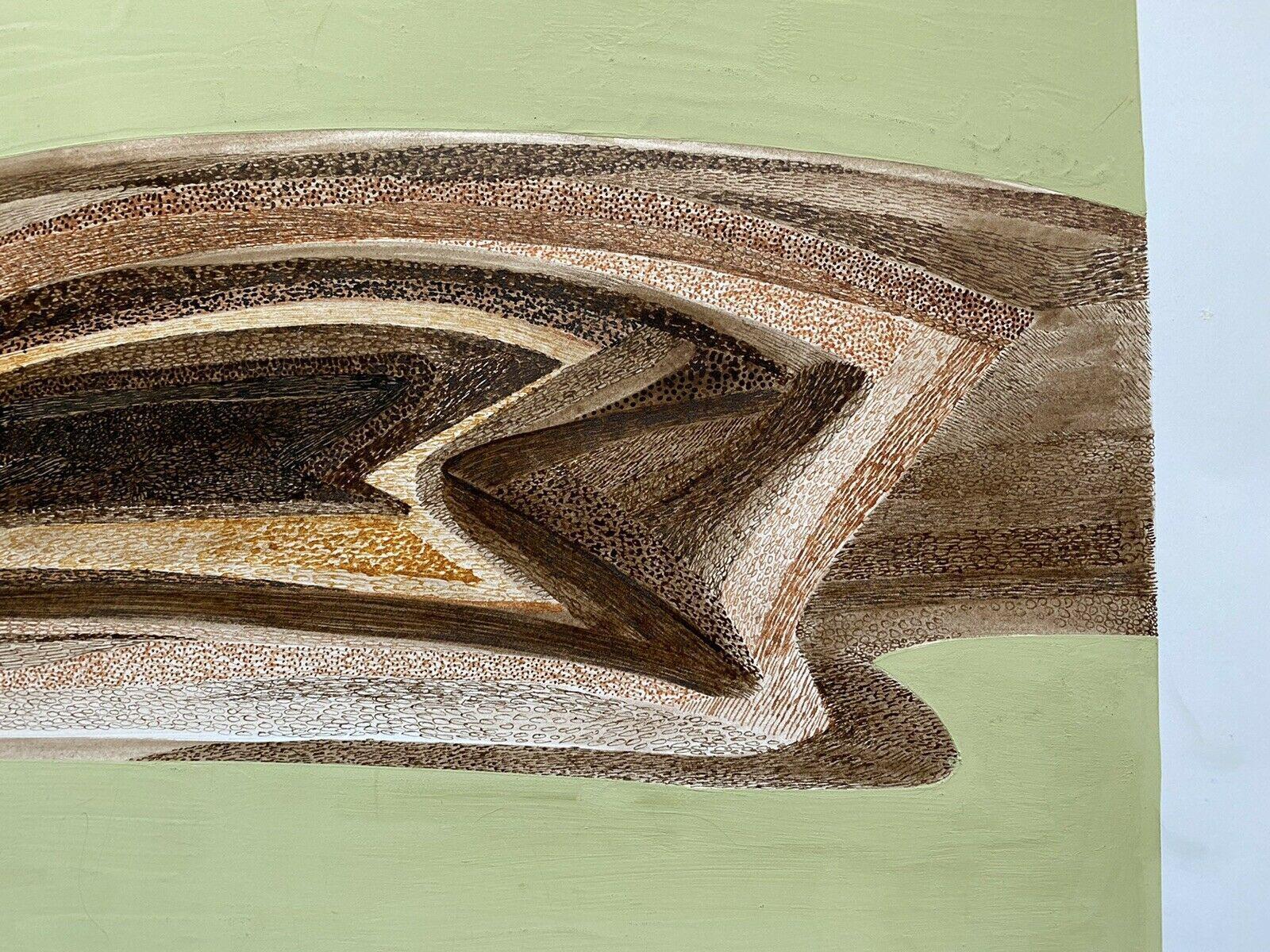 Arlette Martin, peinture abstraite géométrique française, années 1960 - Gris Abstract Painting par Unknown