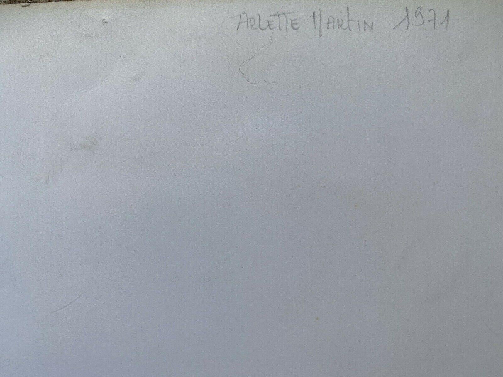 Arlette Martin, peinture abstraite géométrique française, années 1960 en vente 2