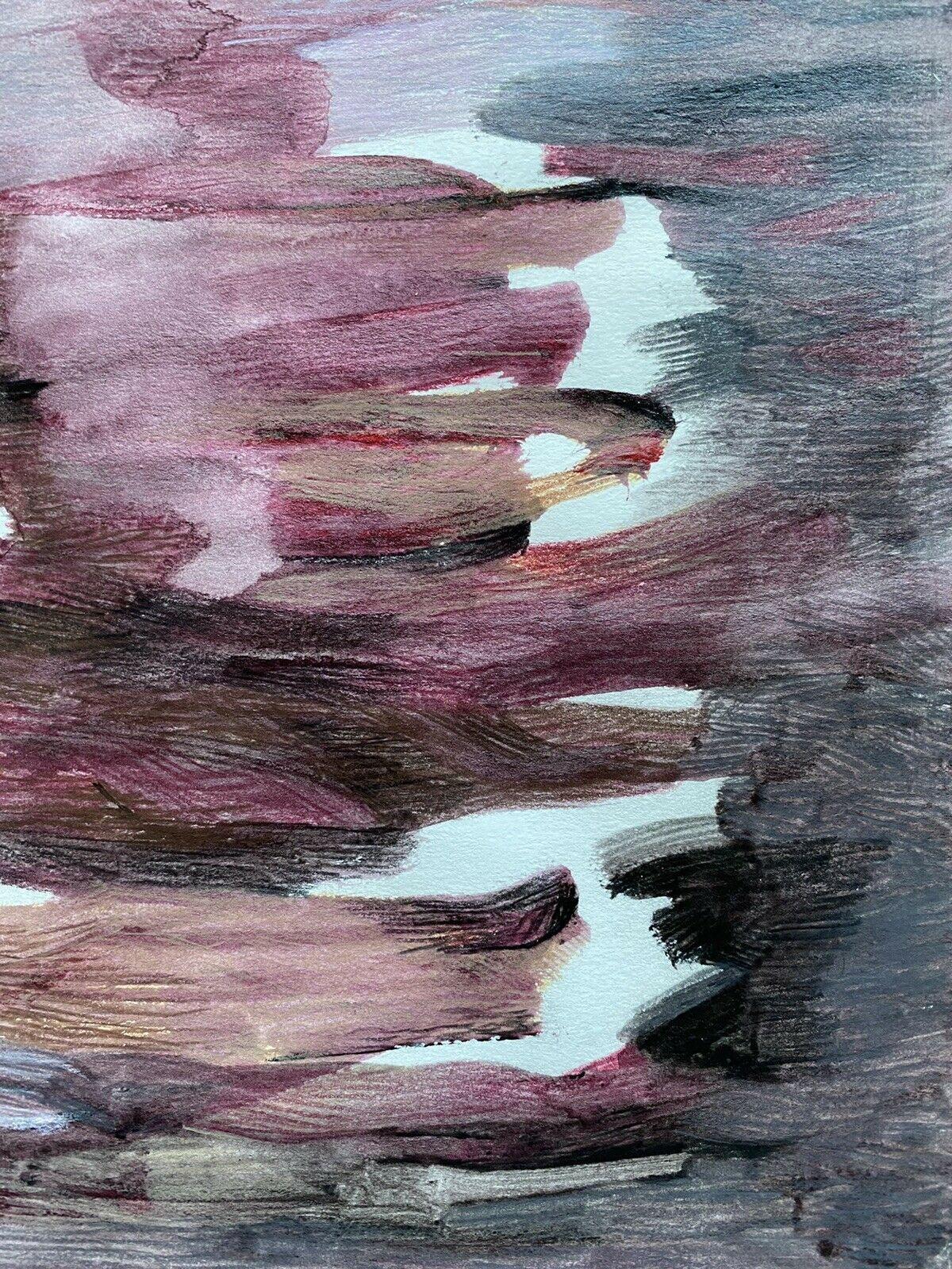 Arlette Martin Französisch Geometrische abstrakte Malerei, 1990er Jahre Design (Violett), Abstract Painting, von Unknown