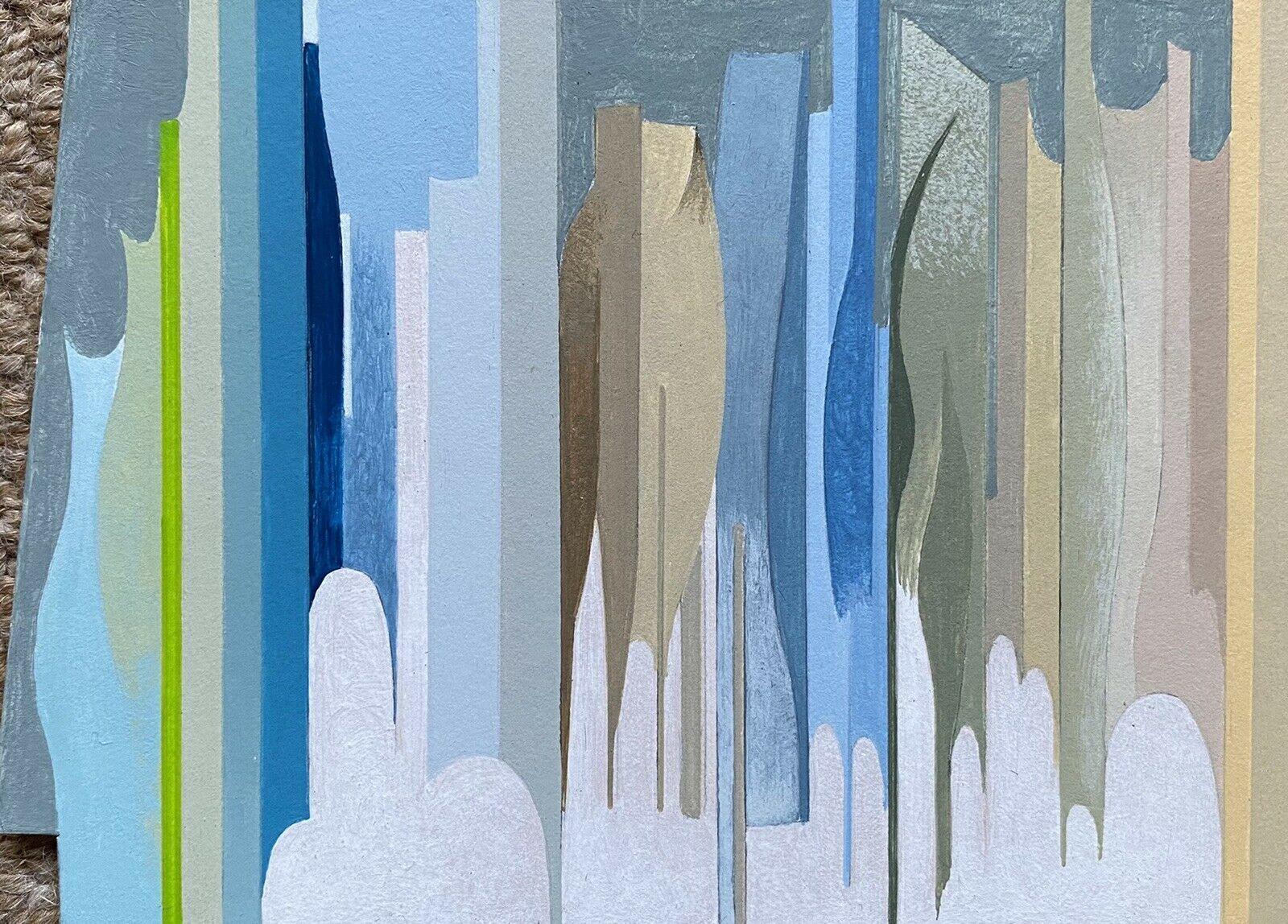 Peinture abstraite géométrique française Arlette Martin - Gris Abstract Painting par Unknown