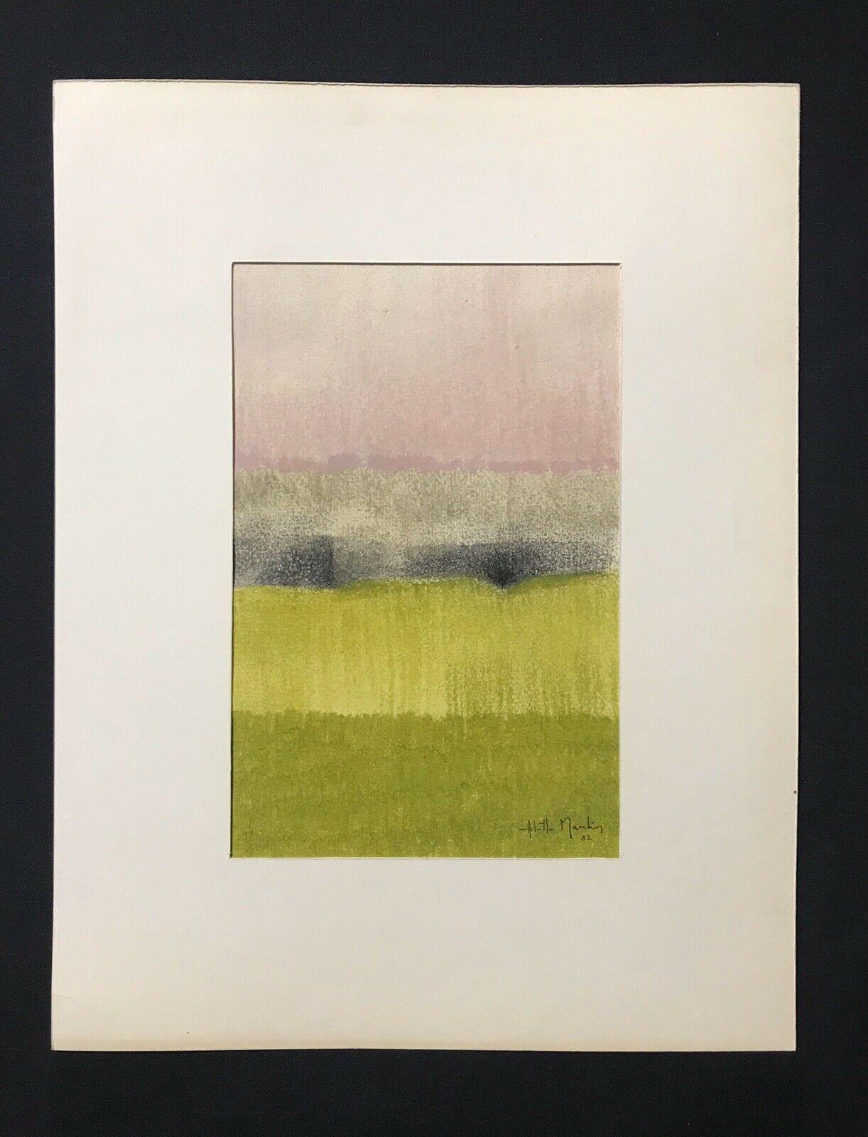Arlette Martin Superb French Geometric Abstract Painting, Green Shades For Sale 1