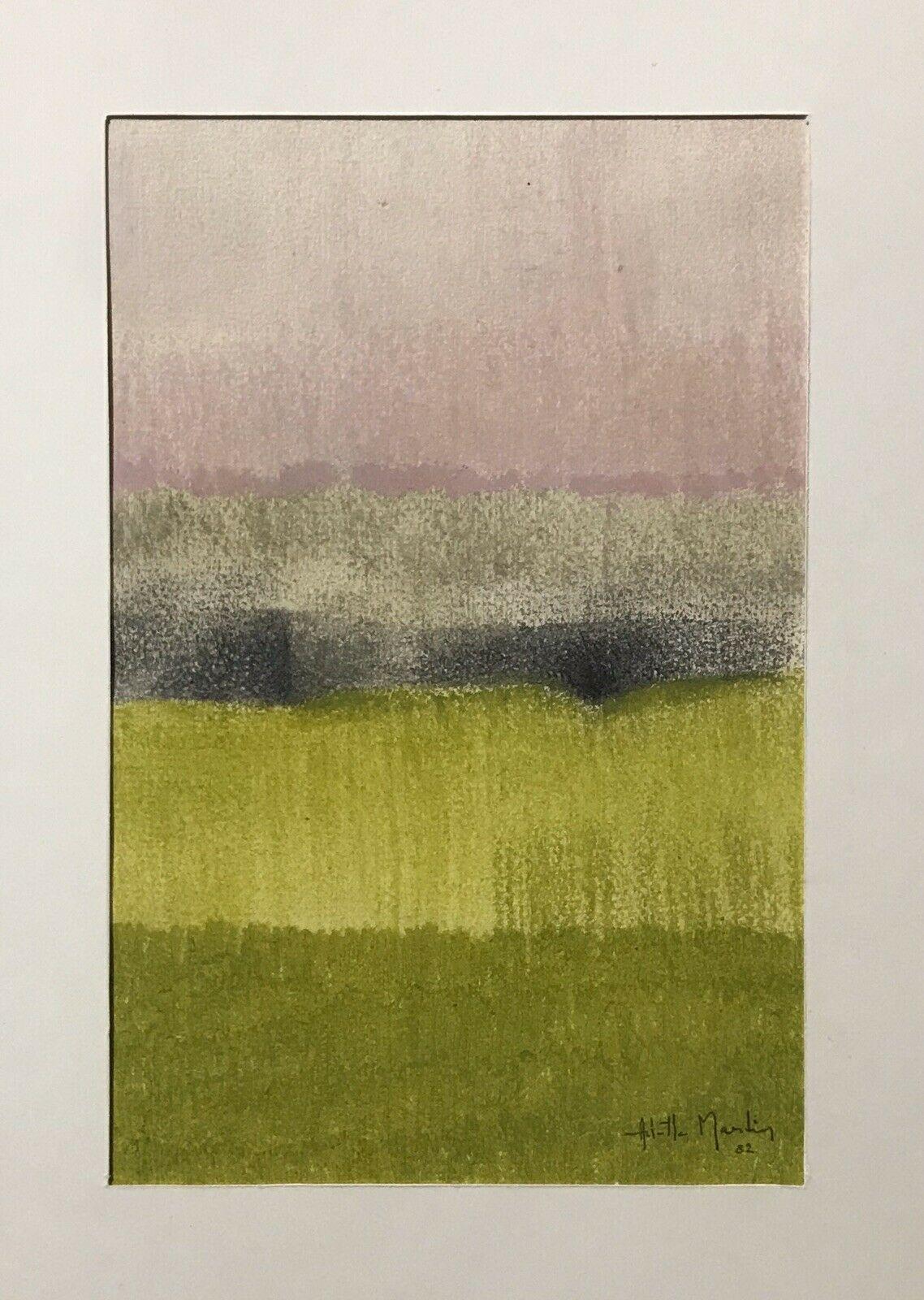 Arlette Martin Superb French Geometric Abstract Painting, Green Shades For Sale 2