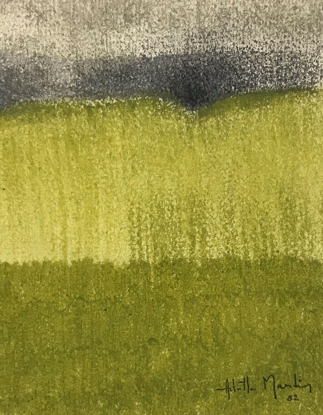 Arlette Martin Superb French Geometric Abstract Painting, Green Shades For Sale 4