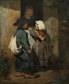 Armand Doré (1824–1882) - French School 19th Century Oil, Mother and Children