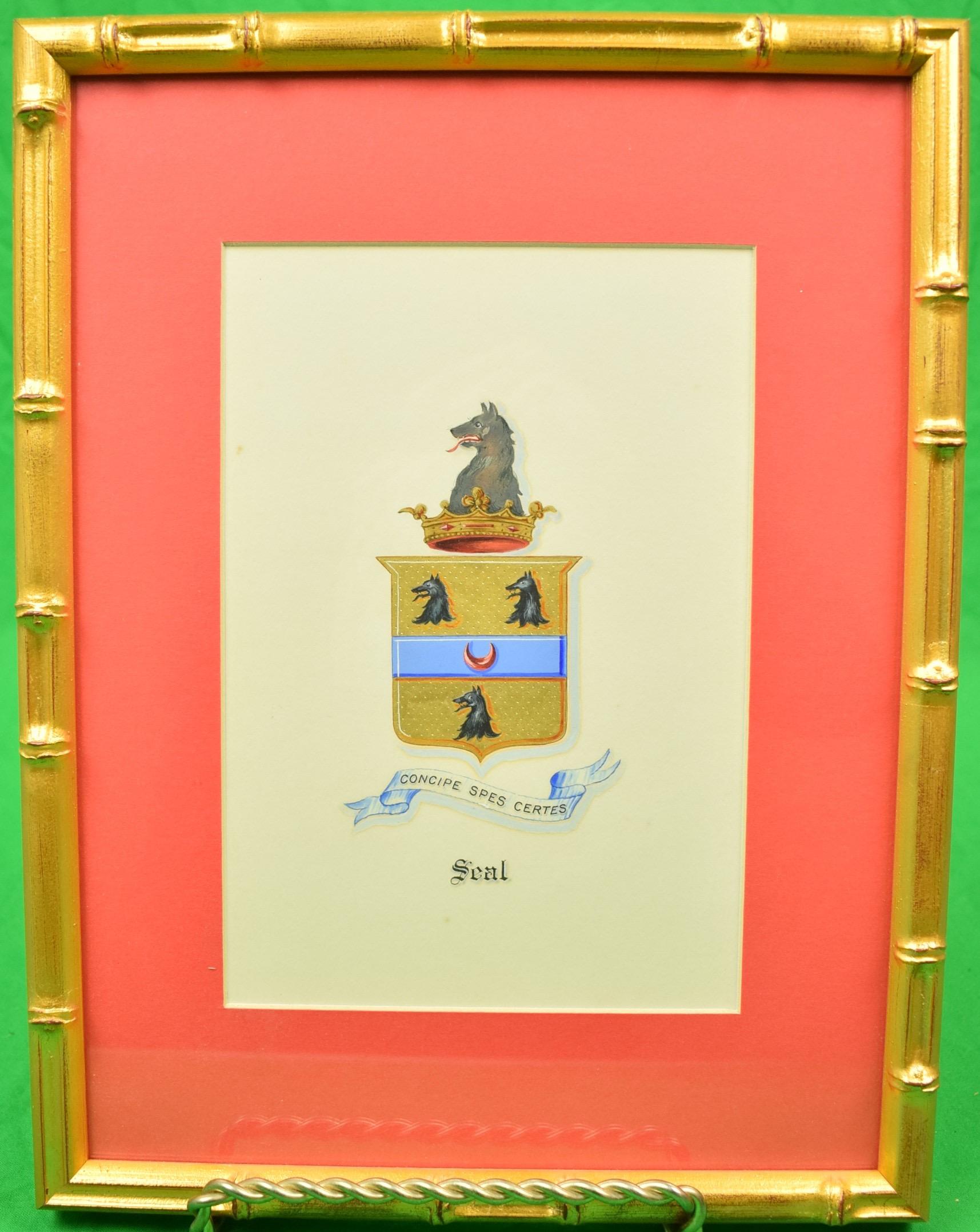 Armorial "Seal" Family Crest in Gouache - Painting by Unknown