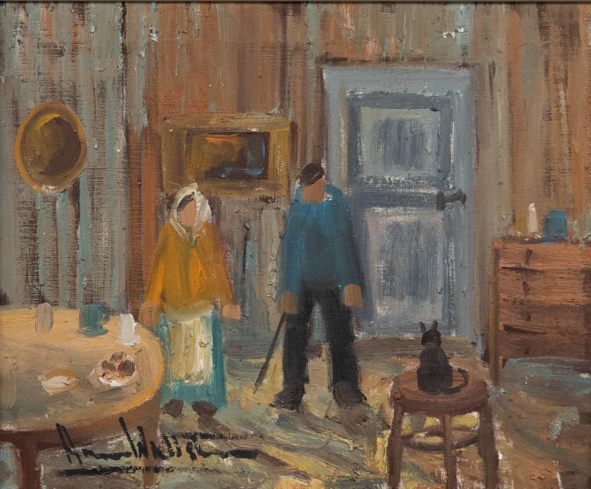 Arne Wallsten (b.1932) - Mid 20th Century Oil, At Home - Painting by Unknown