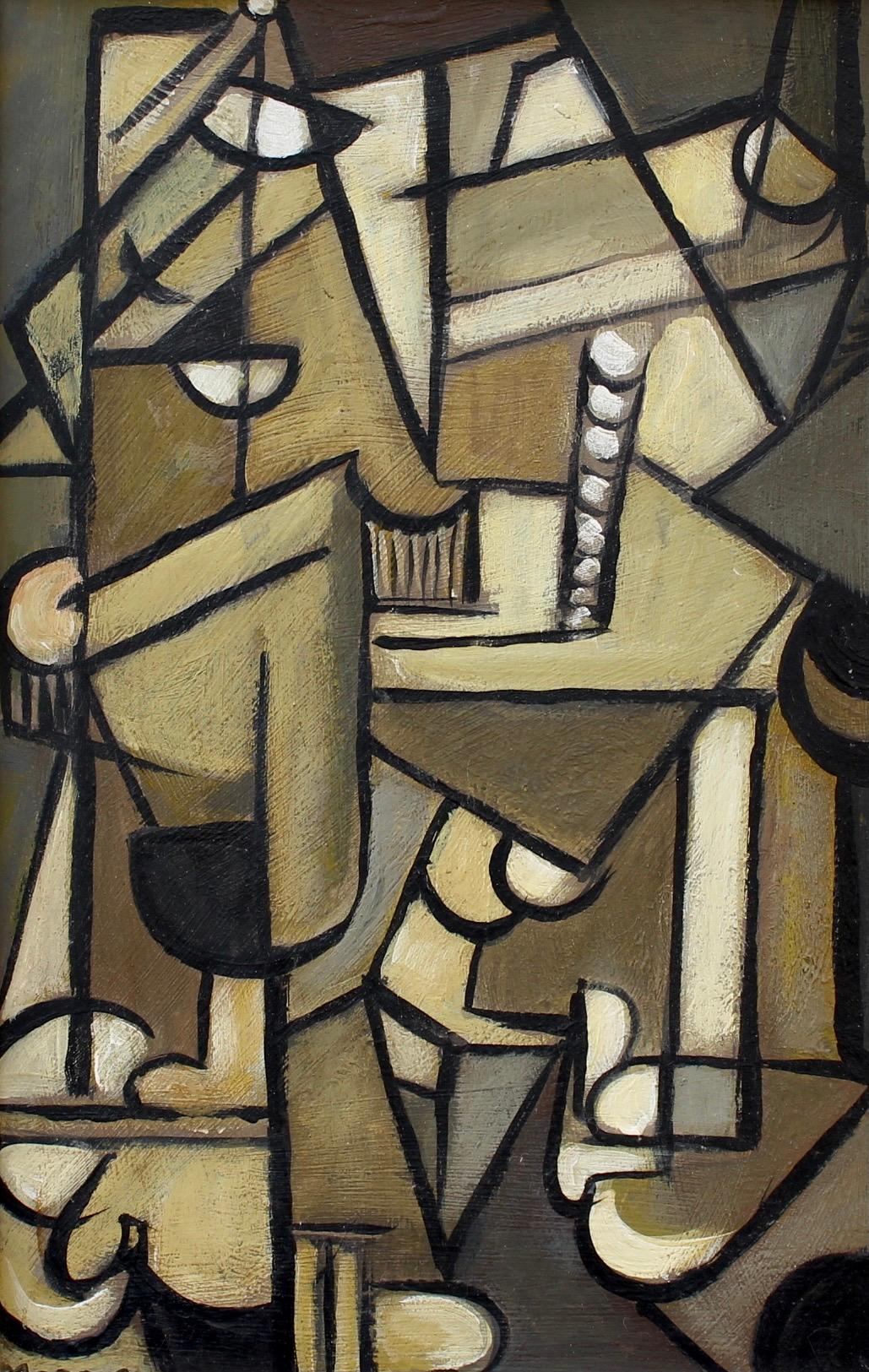 Unknown Abstract Painting - 'Arrangement in Cubism' School of Berlin