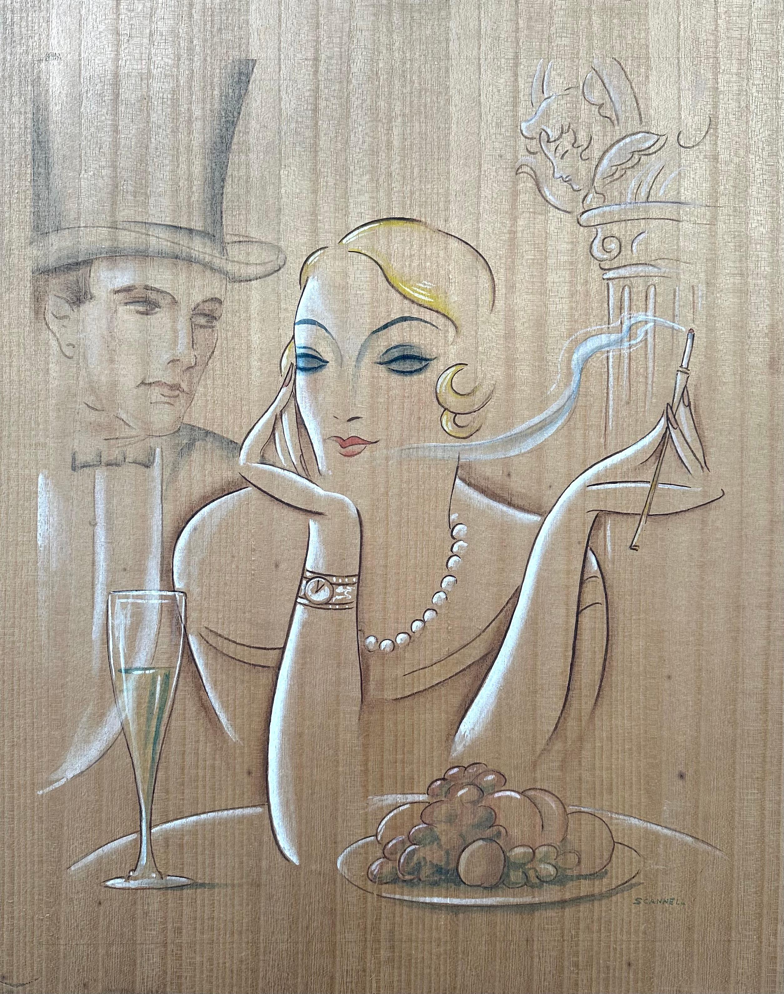 Retrato de pareja Art Decó