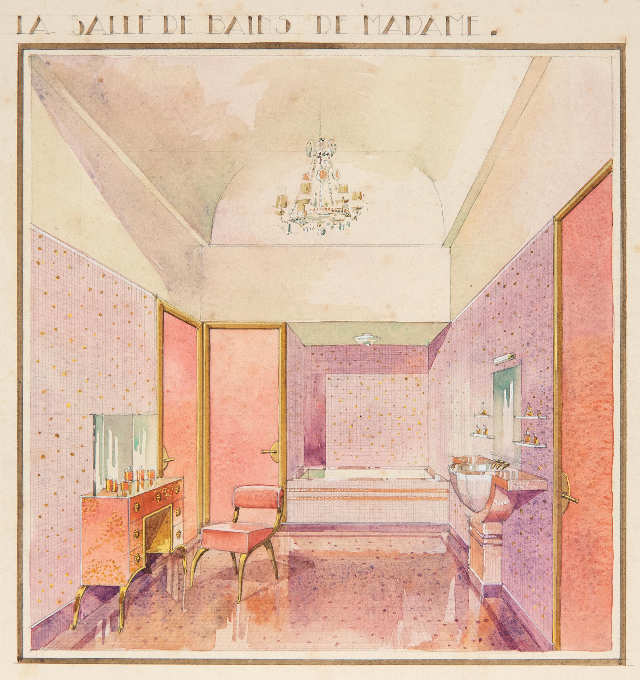Peinture de salle de bains Art Déco pour femmes - Painting de Unknown