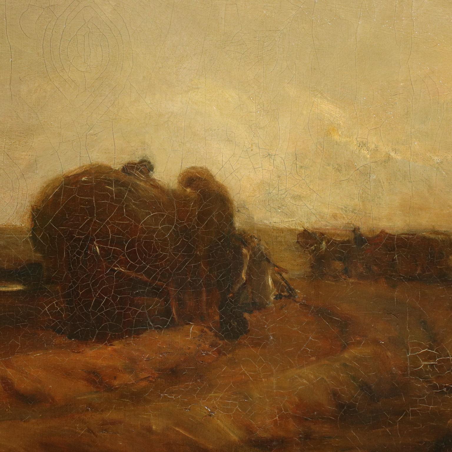 Arthur A. Friedenson Oil On Canvas, Rural Landscape 1893 - Other Art Style Painting by Unknown