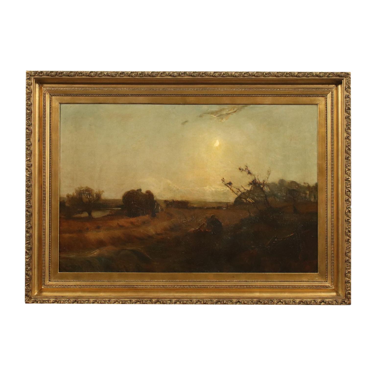 Unknown Landscape Painting - Arthur A. Friedenson Oil On Canvas, Rural Landscape 1893