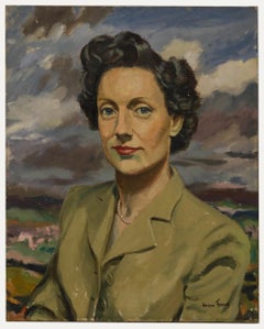 Arthur Ferrier (1890-1973) - Mid 20th Century Oil, Green Jacket & Pearls