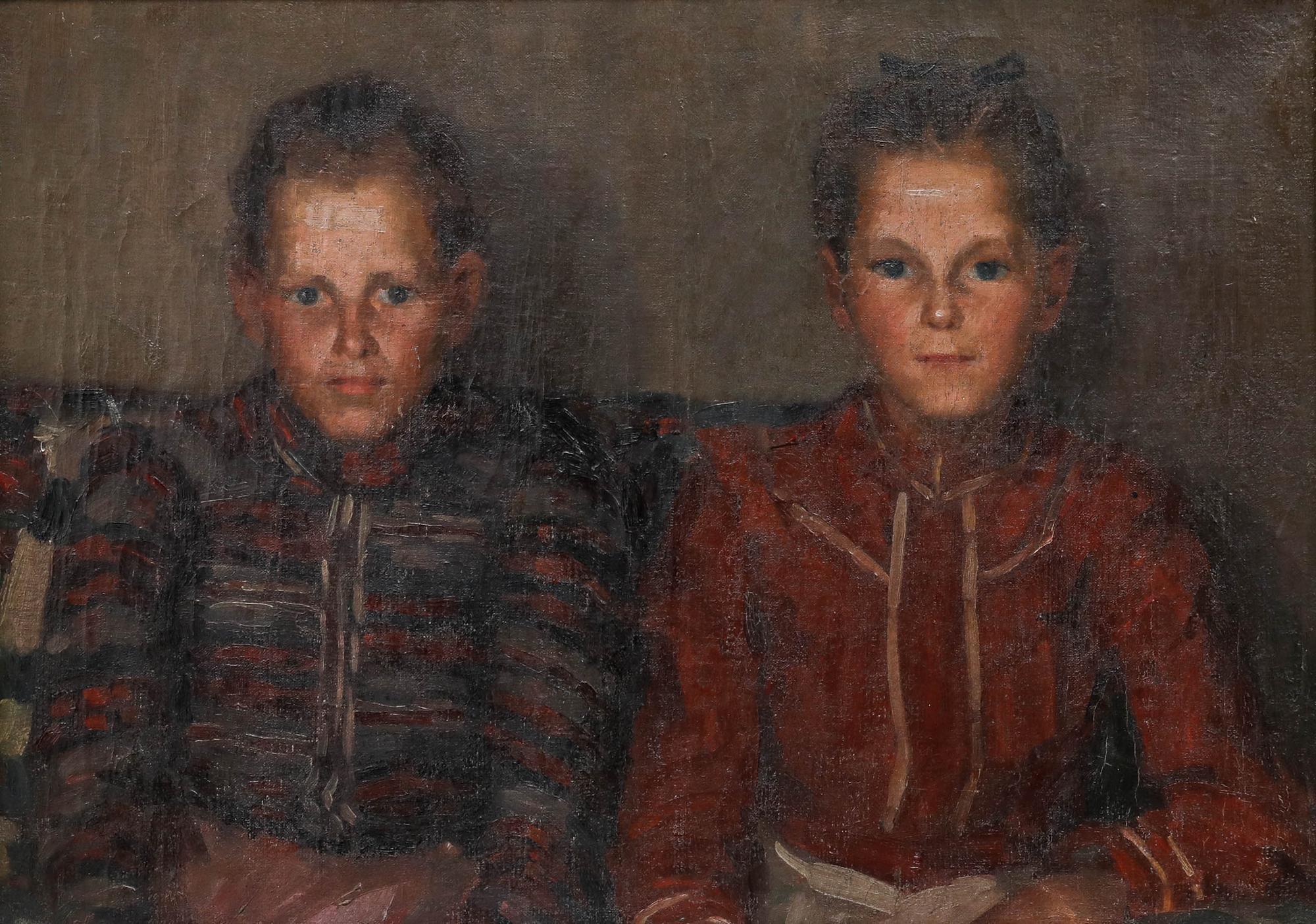 Arthur Terstegen (1882-1915) - 1909 Oil, The Siblings - Painting by Unknown