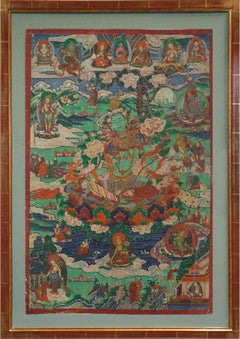 Antique Arya Tara Thangka, beautifully handpainted in Nepal. 