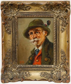 A.S - German School Mid 20th Century Oil, Man in Tracht