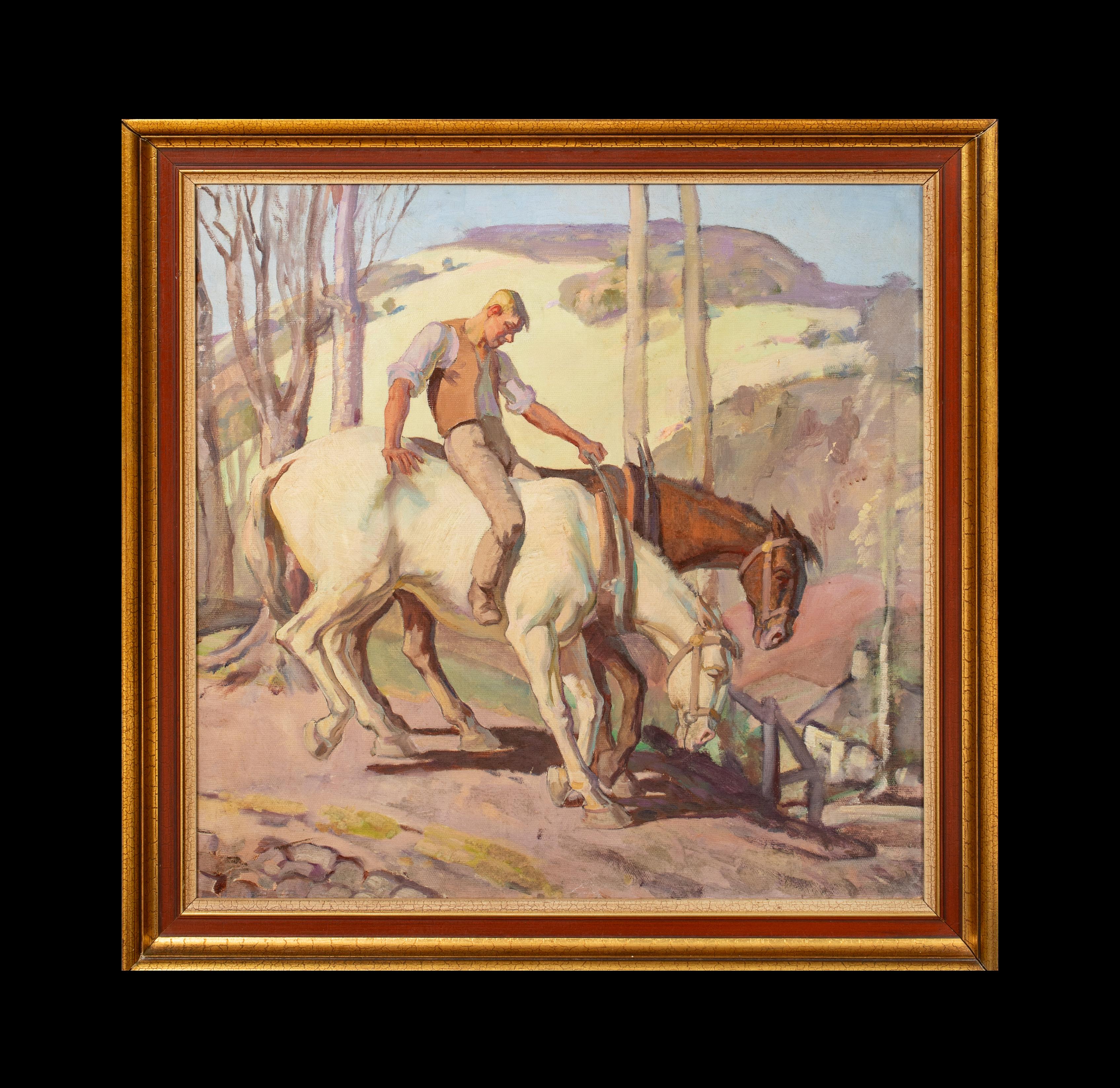 Mentre il giorno si chiude, inizio del XX secolo  scuola di Sir Alfred MUNNINGS (1878-1959) - Painting di Unknown