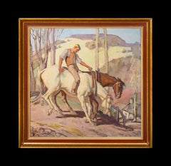 As The Day Closes, early 20th Century  school of Sir Alfred MUNNINGS (1878-1959)