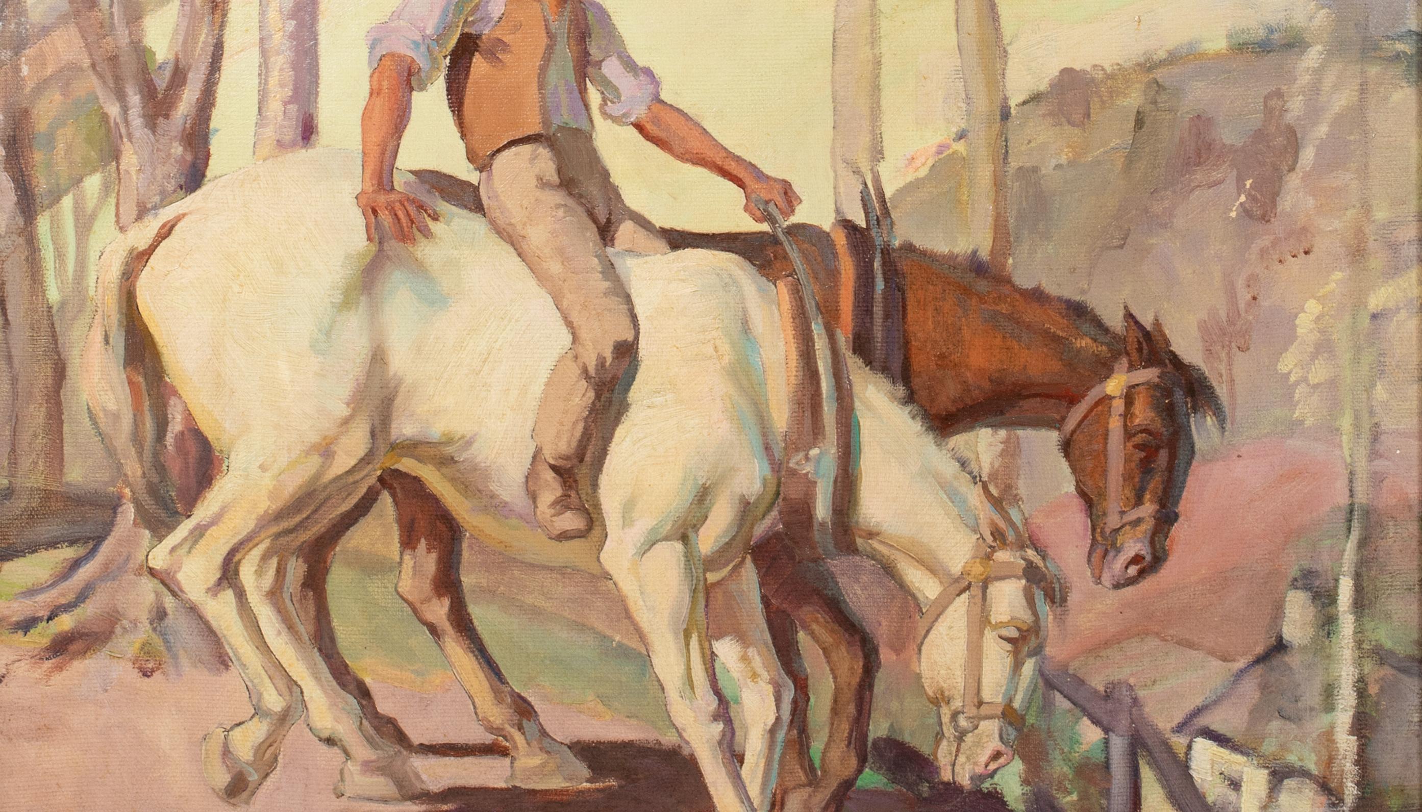 Mentre il giorno si chiude, inizio del XX secolo  scuola di Sir Alfred MUNNINGS (1878-1959) in vendita 2