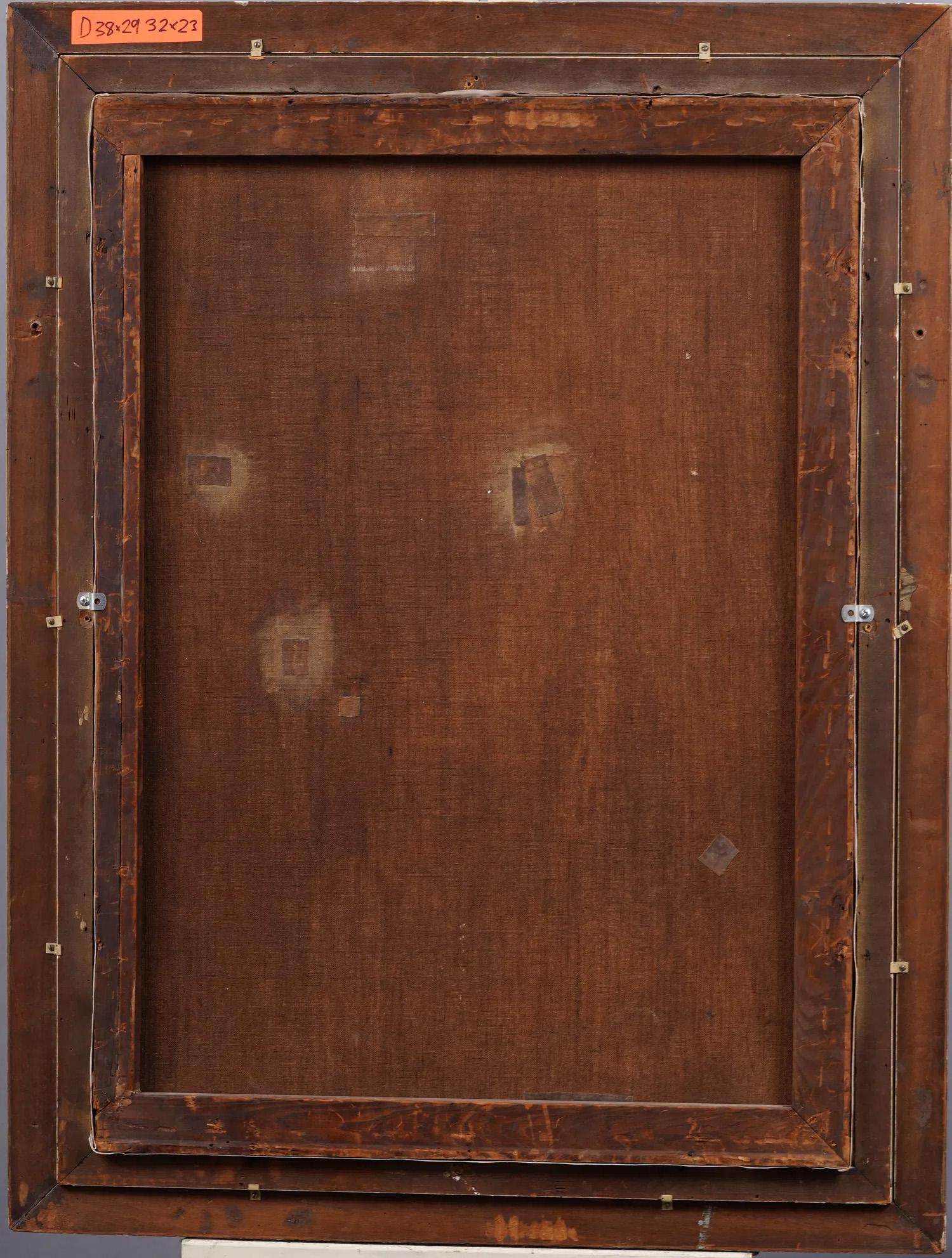 Peinture à l'huile ancienne de l'école américaine finement peinte. Huile sur toile.  Encadré. Mesurant 29 par 38 pouces dans l'ensemble et 23 par 32 peinture seule. 
