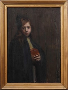 Frühes antikes amerikanisches impressionistisches Frauenporträt-Ölgemälde der Ashcan School