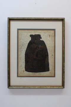 Impression asiatique en relief d'une jarre